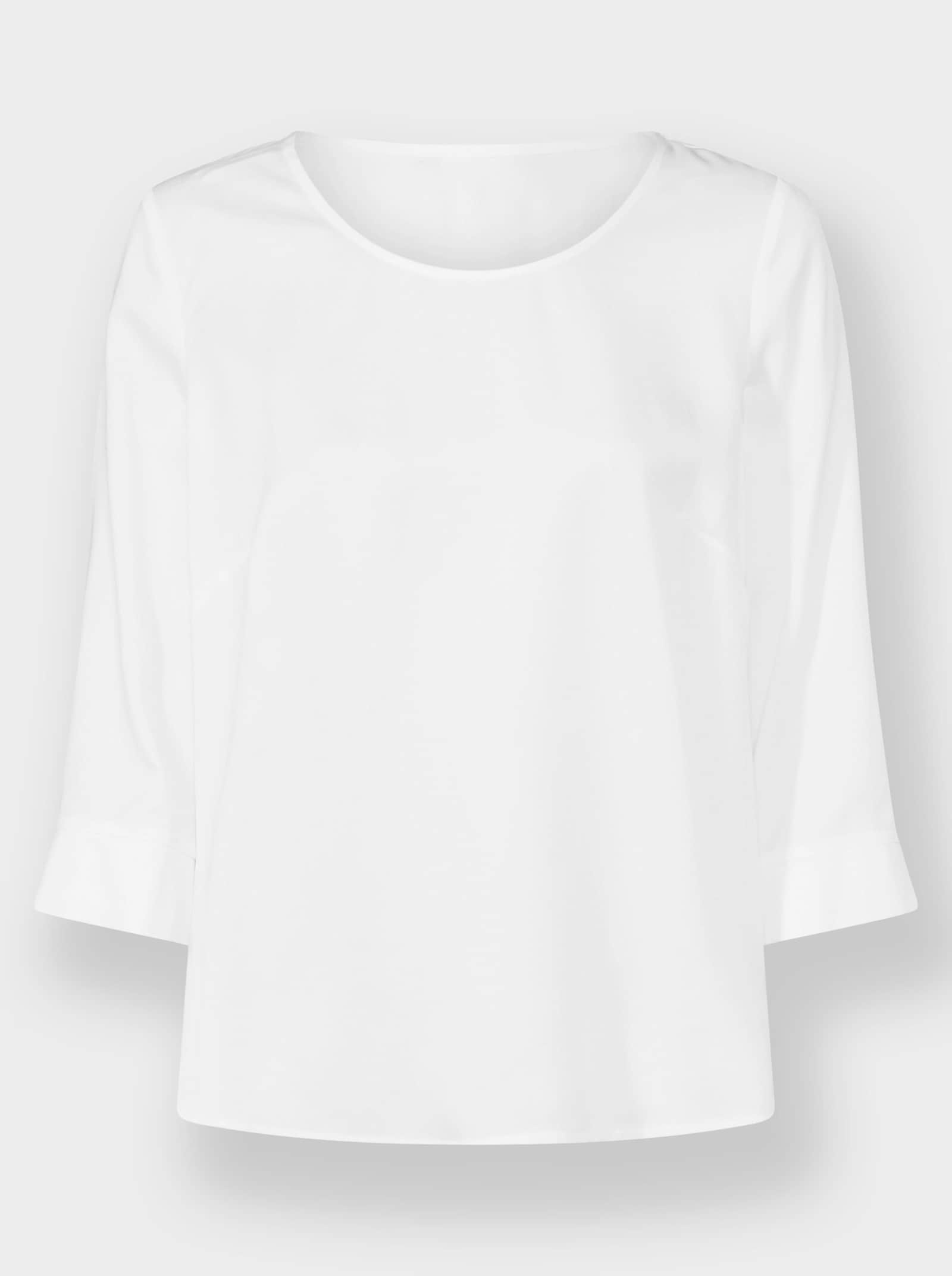 Schlupfbluse mit Seitenschlitzen am Saum - ecru