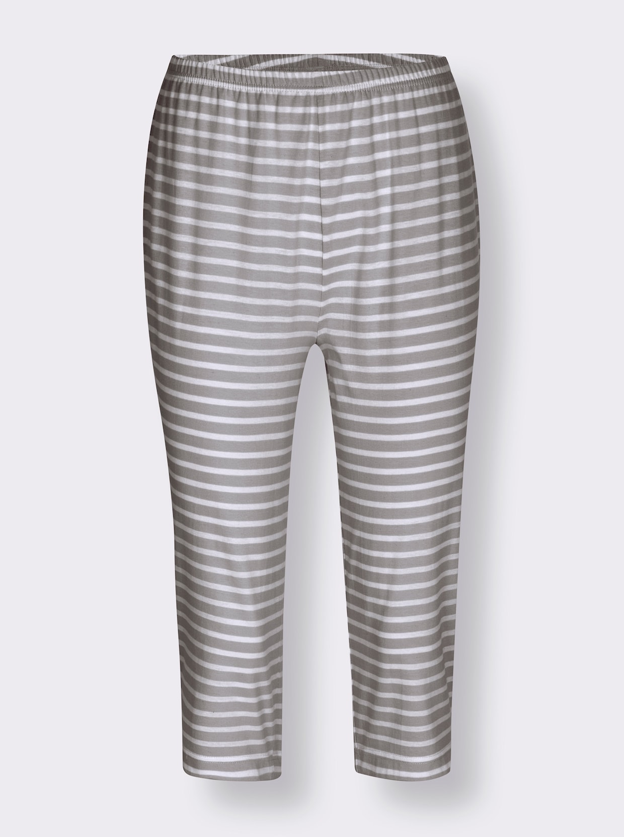 wäschepur Capri-Hose - steingrau-weiß-geringelt