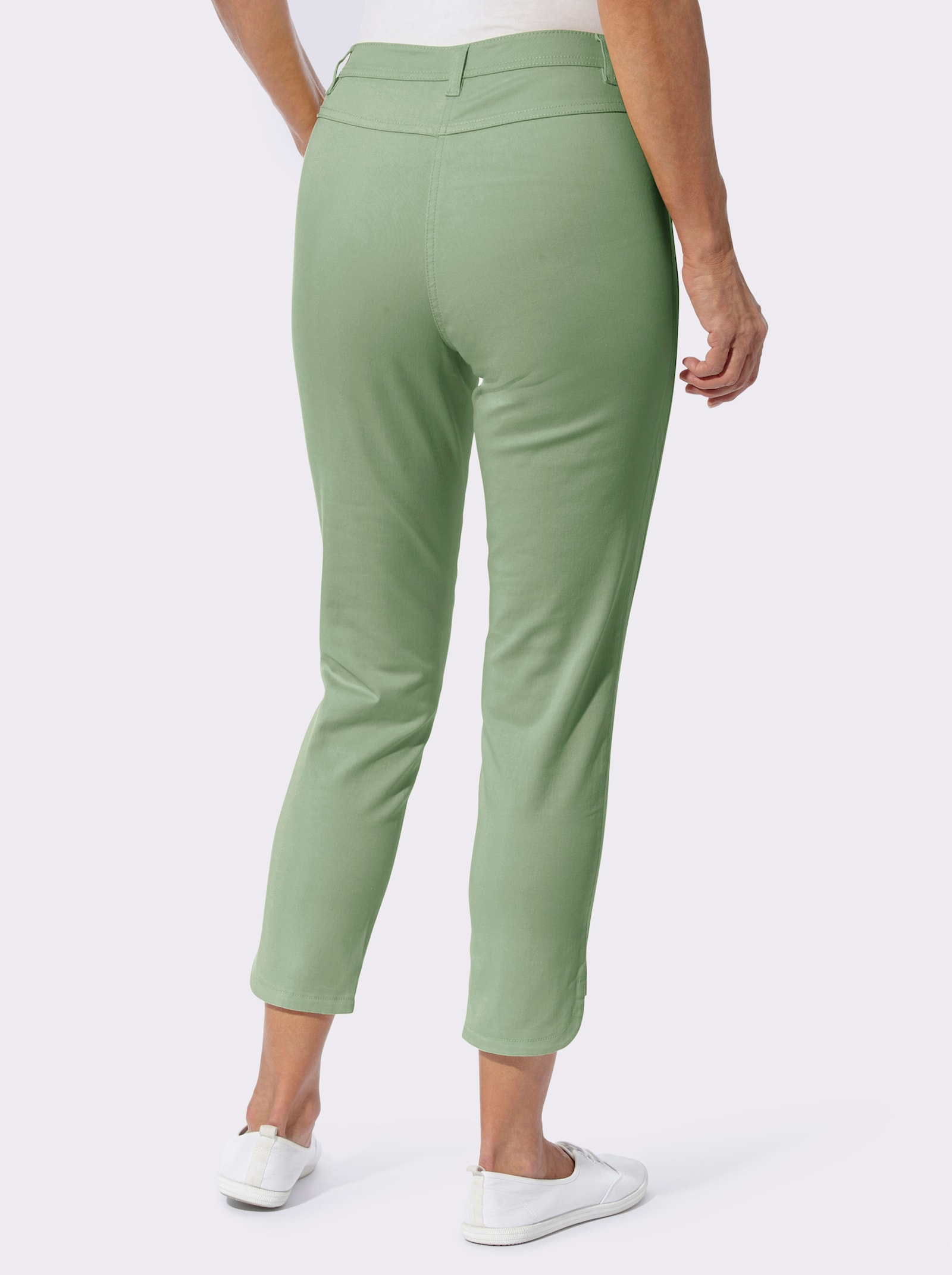 7/8-Jeans mit Glitzersteinchen - eucalyptus