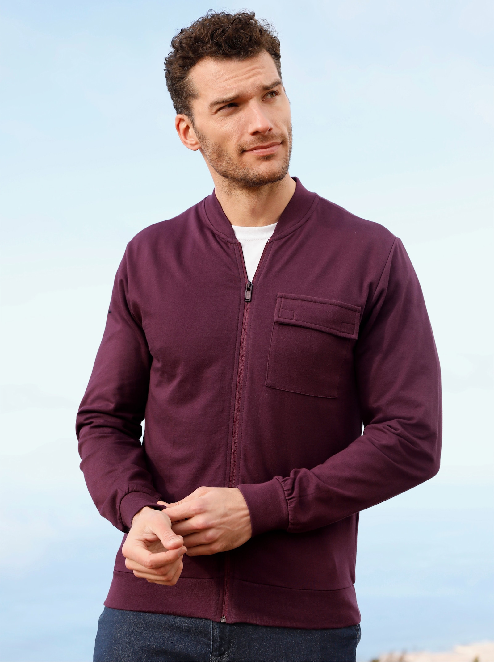 Catamaran Sweatjacke mit Reissverschluss - burgund
