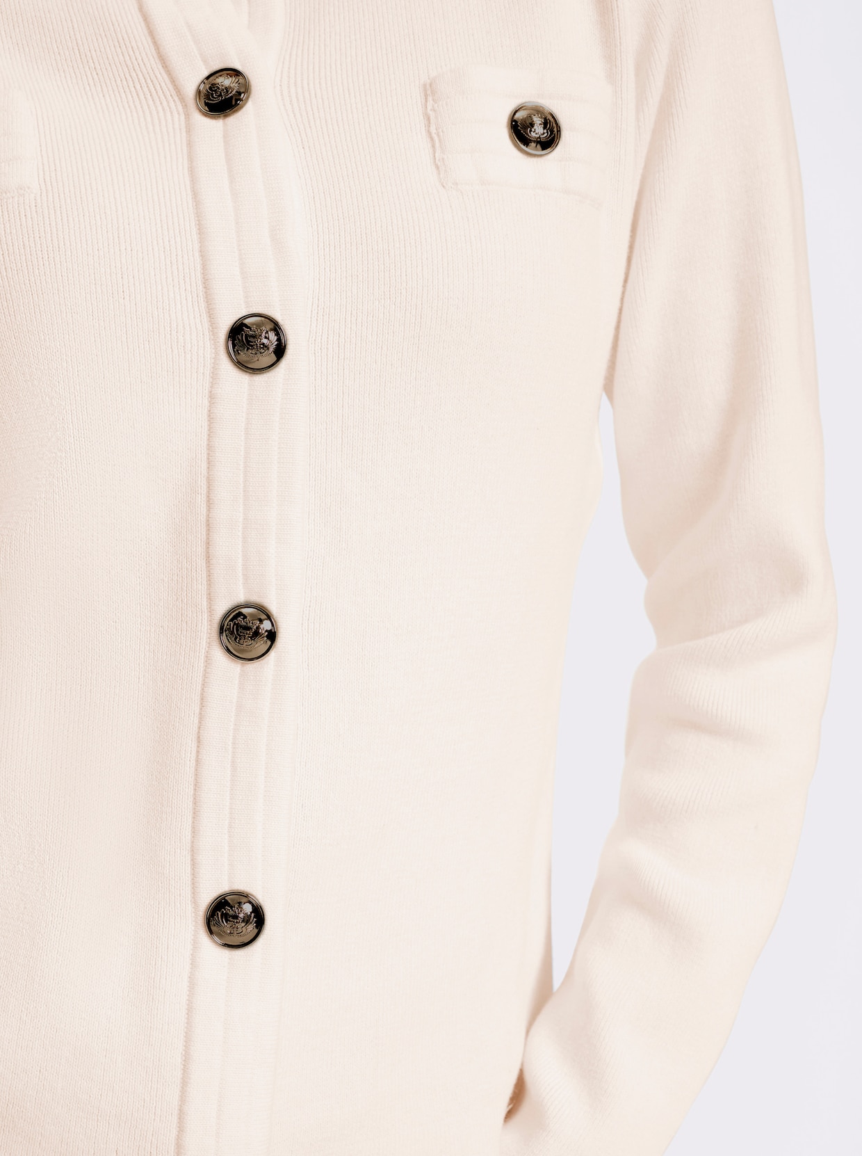 heine Strickjacke mit Schmuckknöpfen - ecru