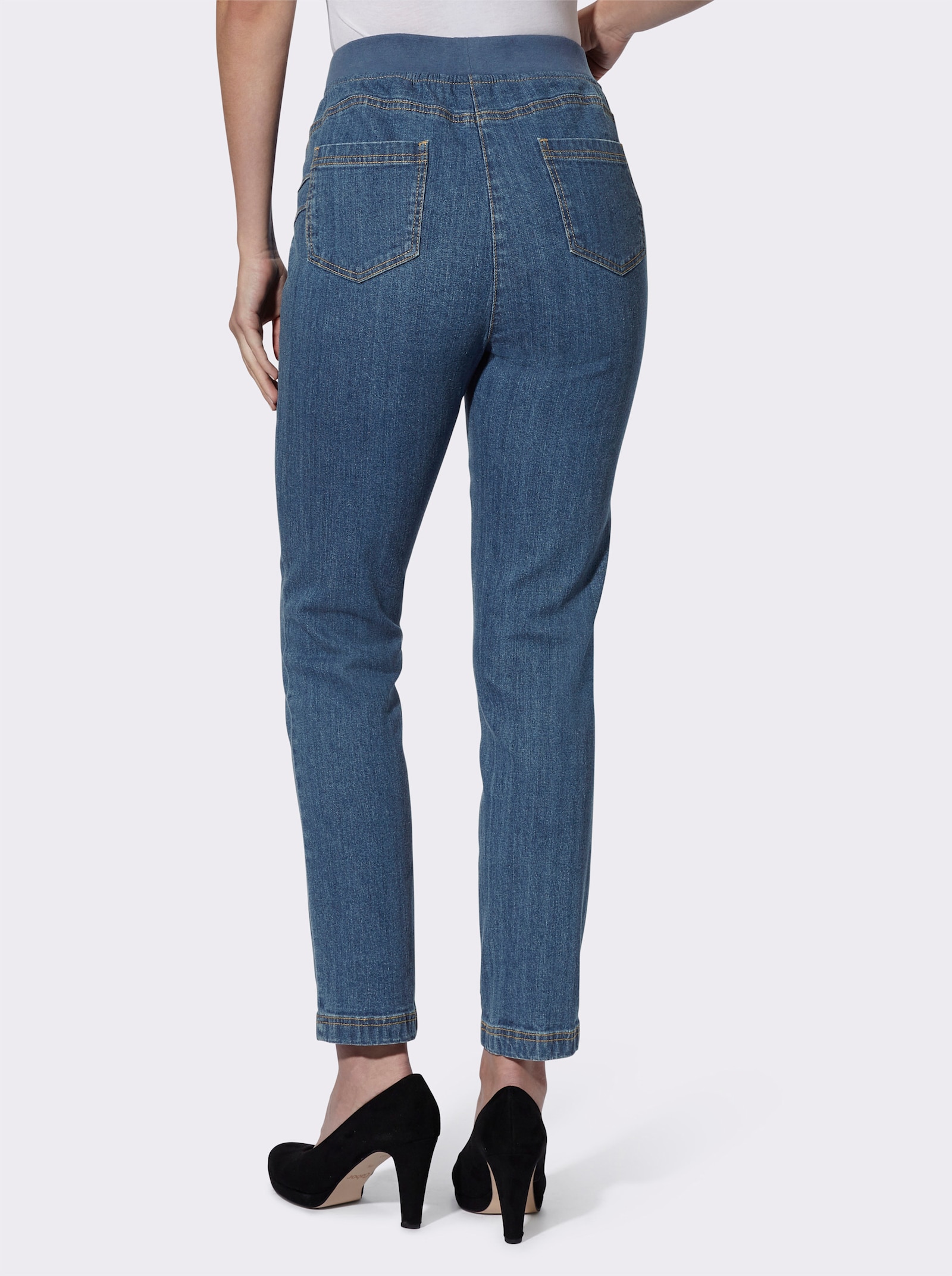 Push-up-Jeans in weicher Qualität - blue-stone-washed
