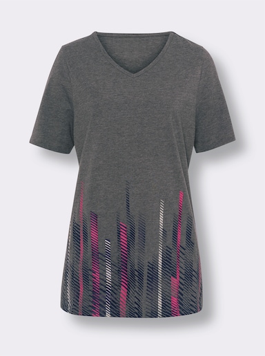 Lang shirt - antraciet gemêleerd