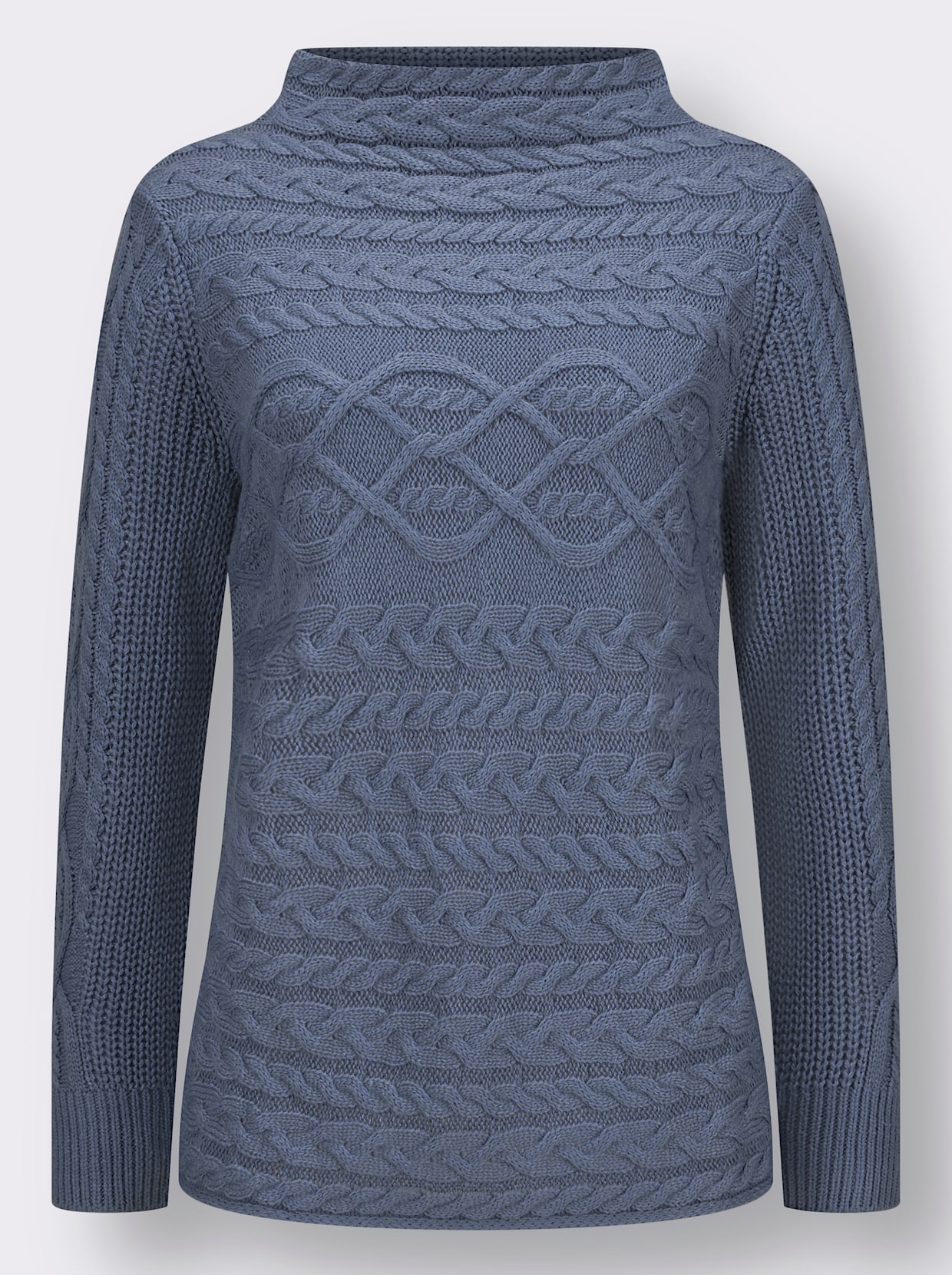 Langarm-Pullover - taubenblau