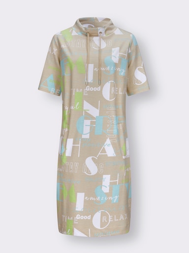 Druckkleid - sand-mint-bedruckt