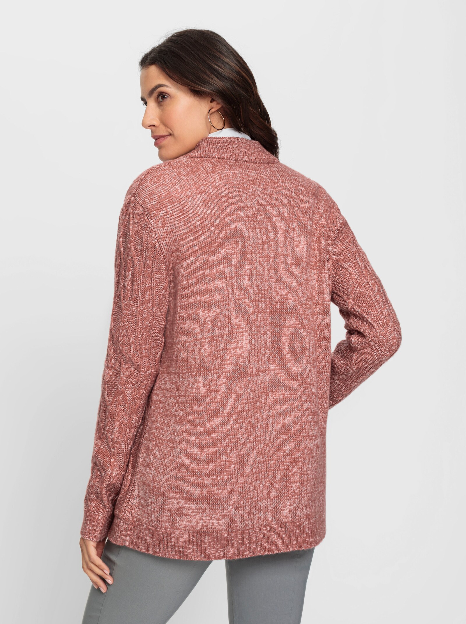 Strickjacke in Melange-Qualität - rosenholz-meliert