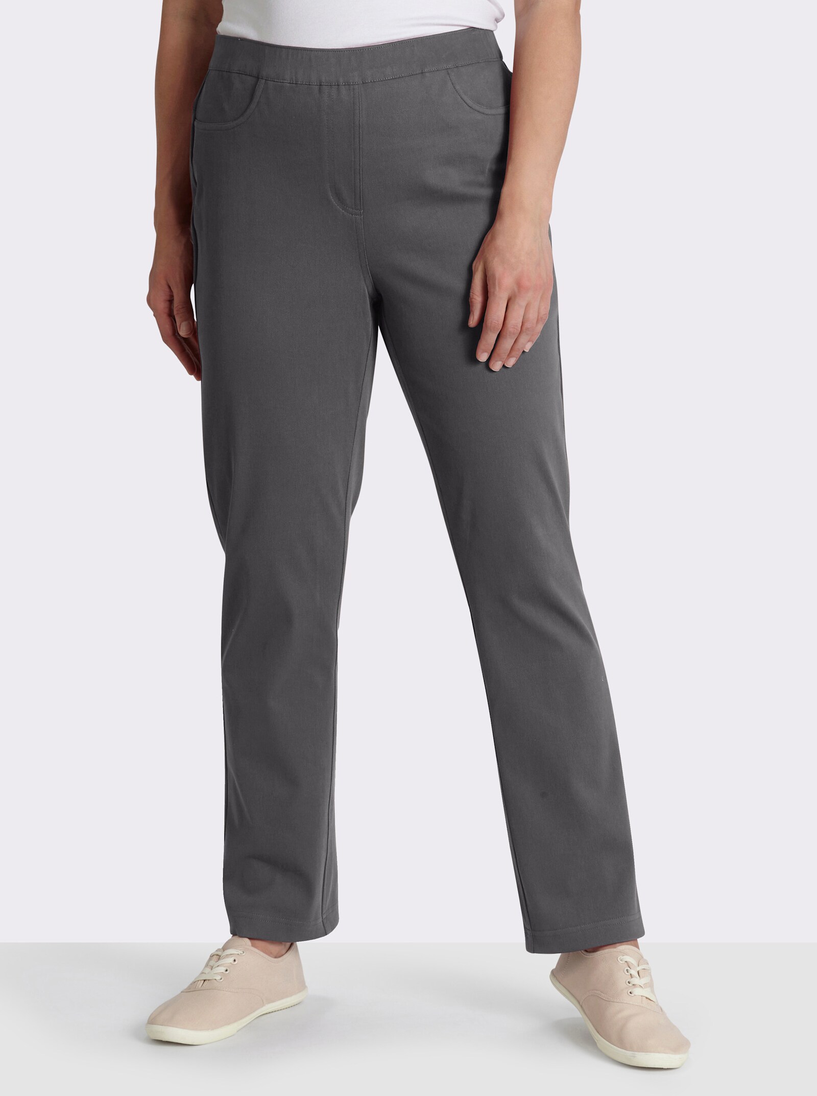 Schlupfhose mit Dehnbund - anthrazit