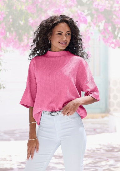 LASCANA Kurzarmshirt - pink, navy