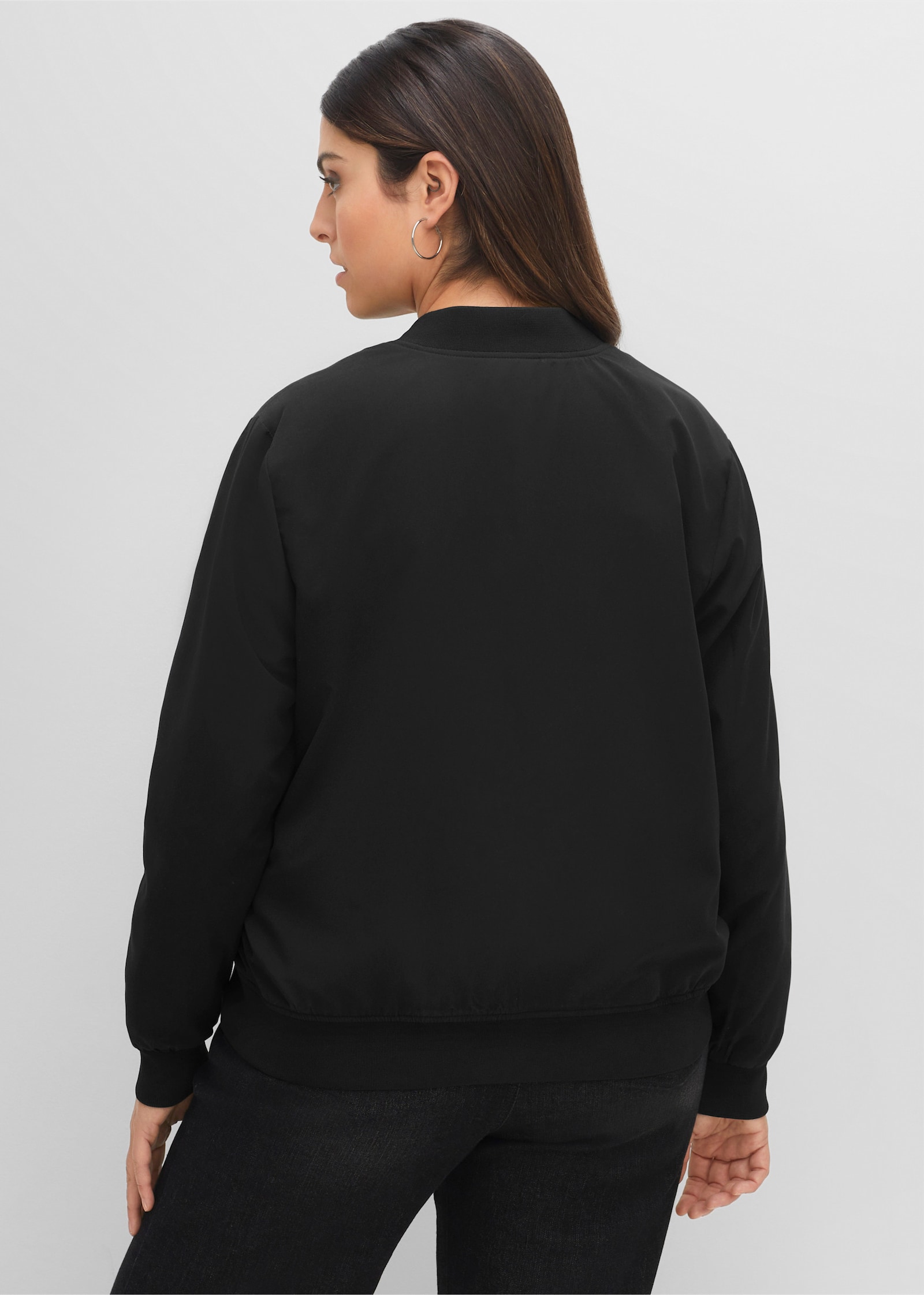 sheego Blouson met ribboordjes - zwart