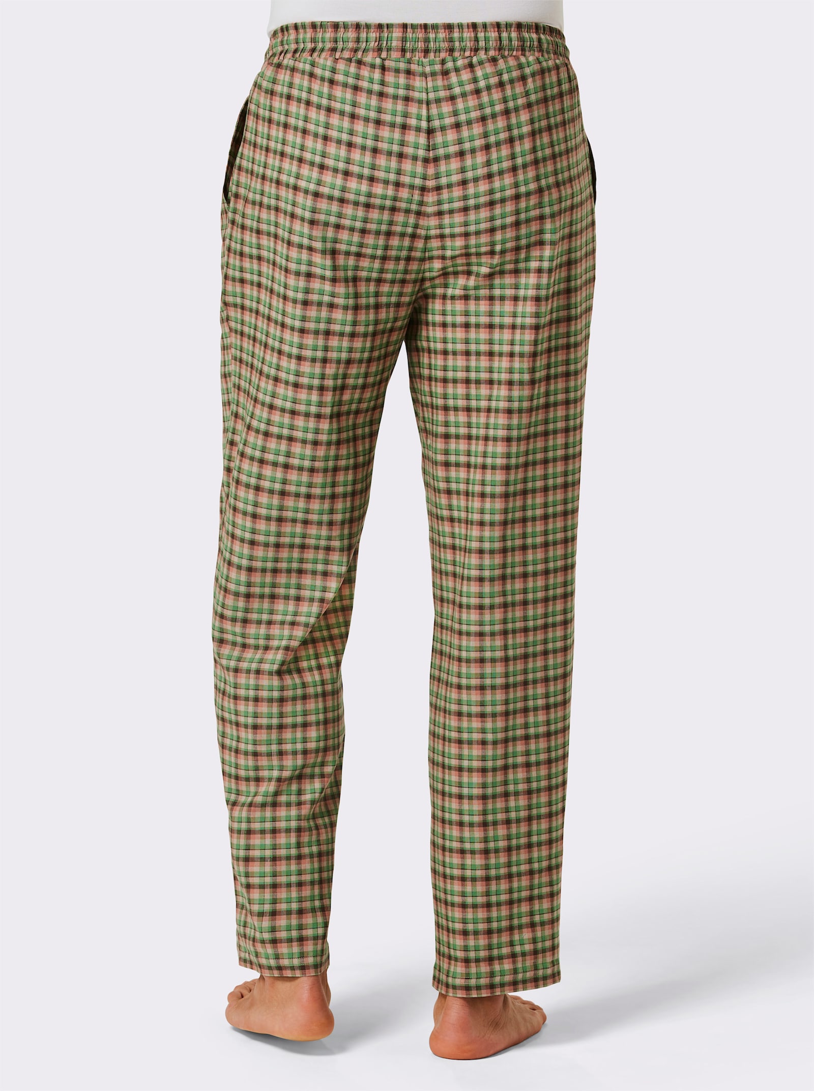 wäschepur men Broek, lang - beige/choco geruit