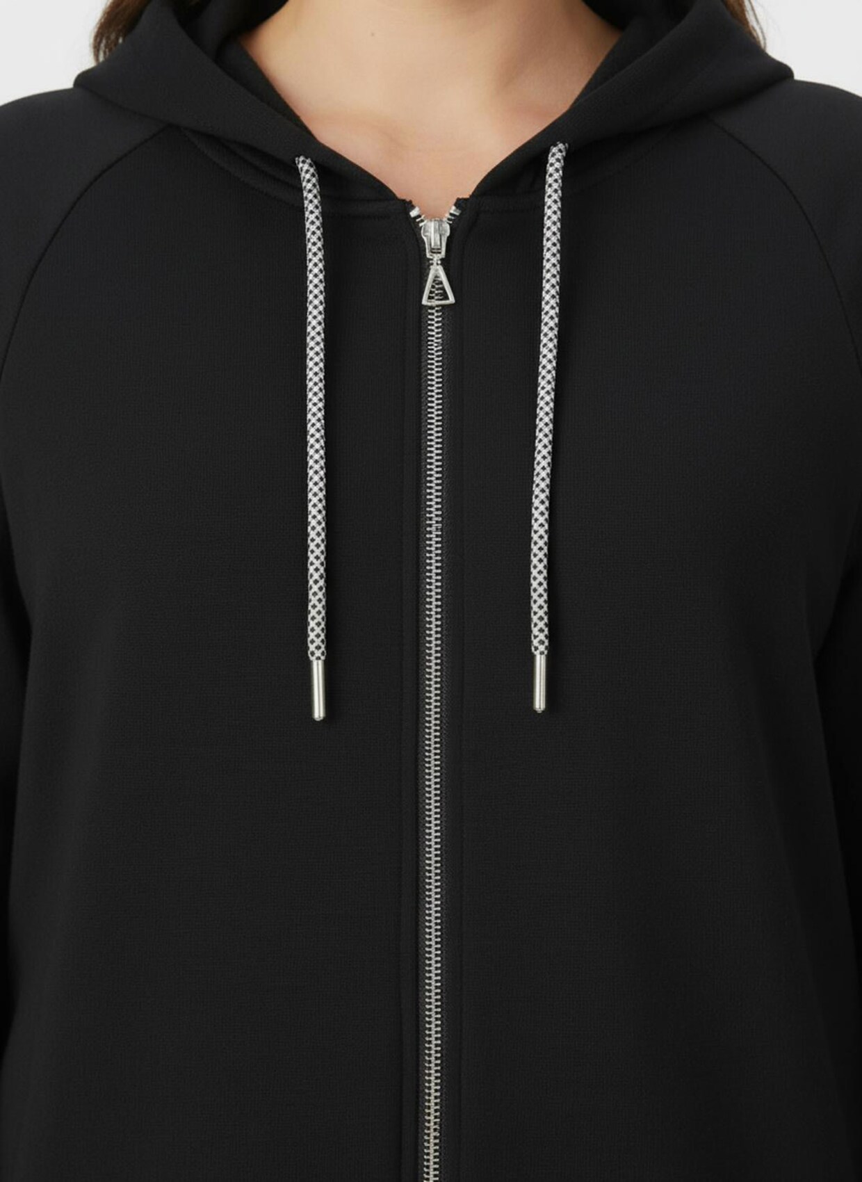 Shirtjacke mit Kapuze - schwarz