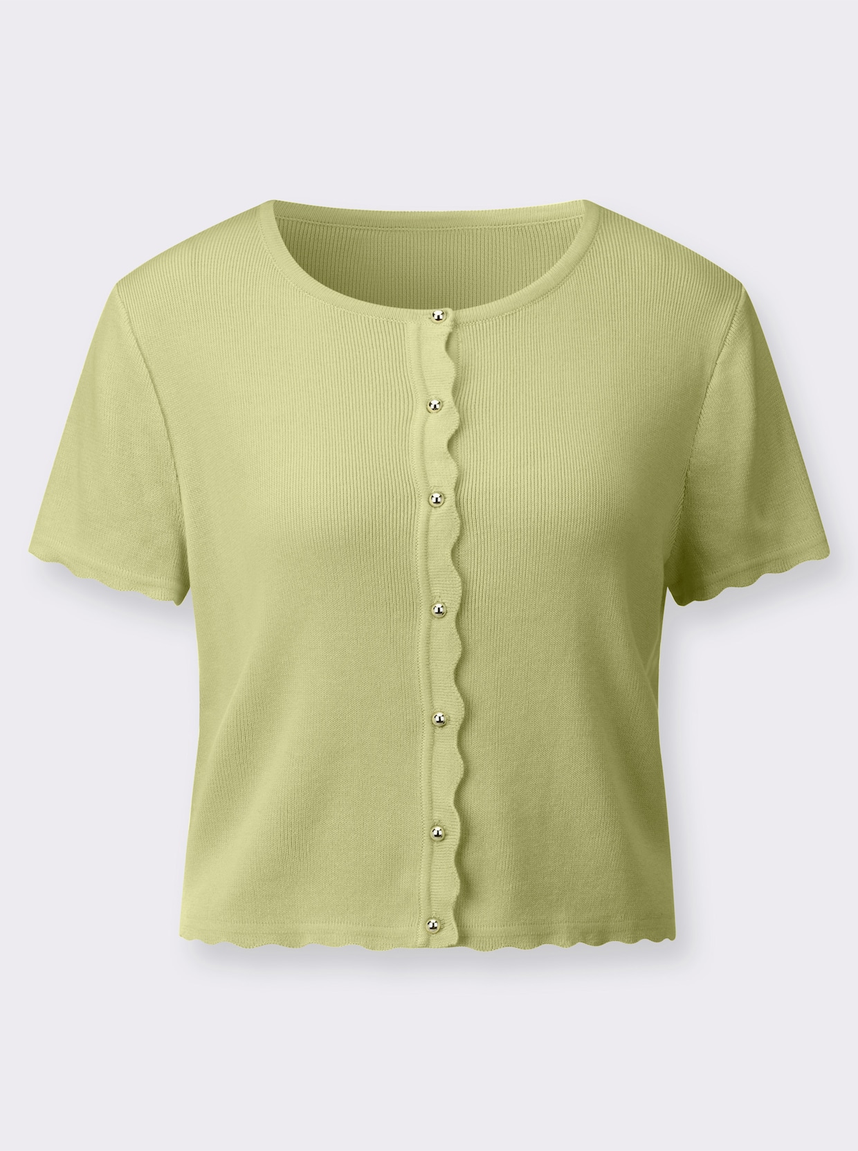 Bolero mit Wellenkante - pistazie