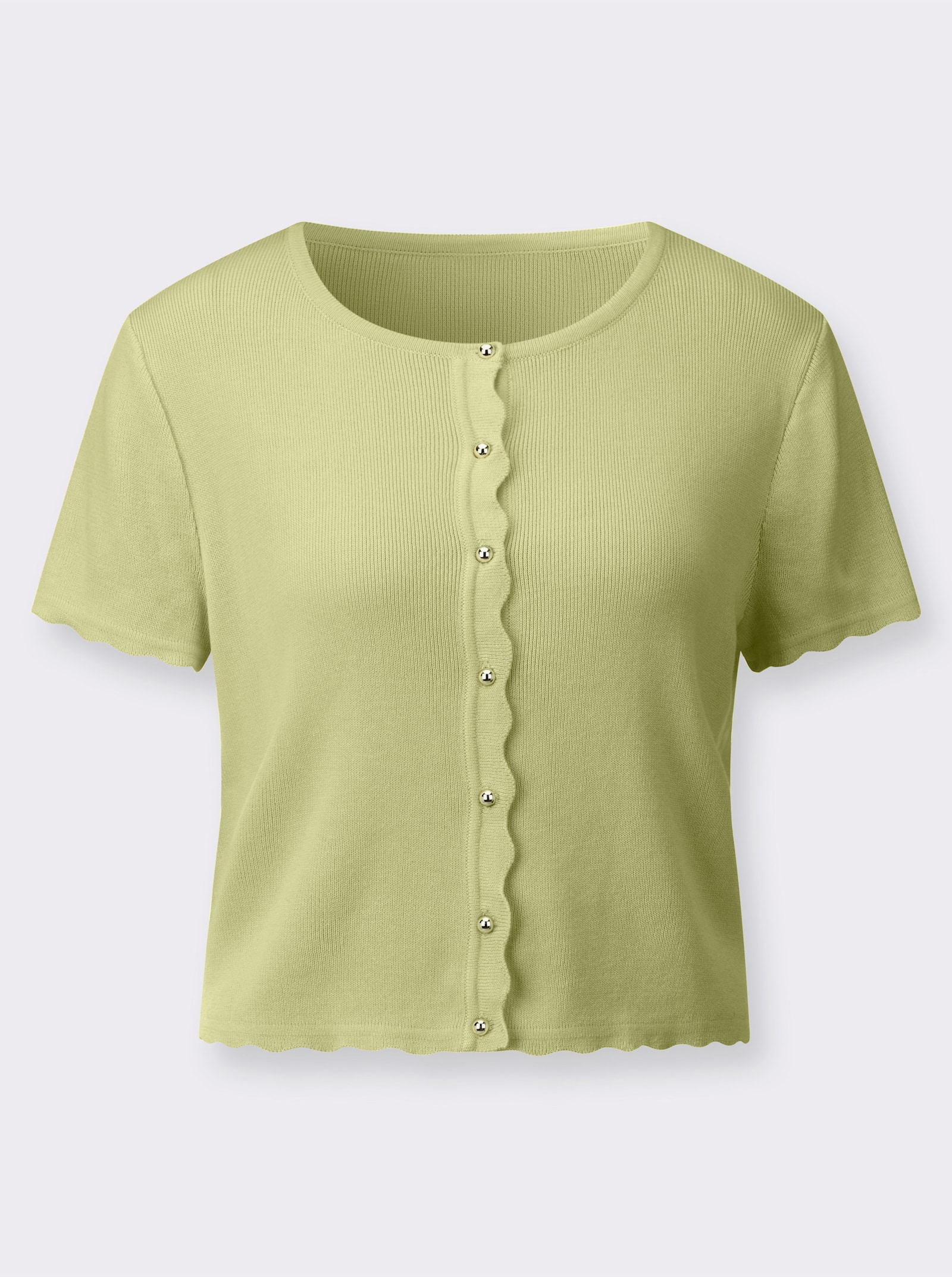 Bolero mit Wellenkante - pistazie