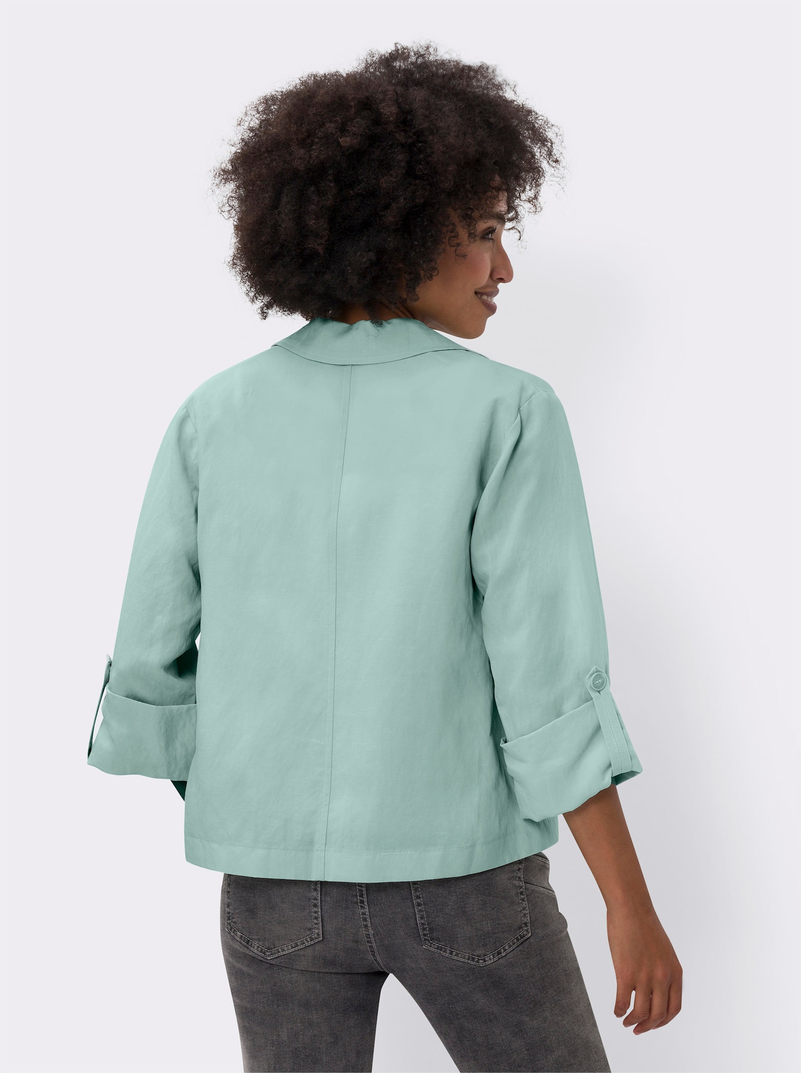 heine Leinenblazer mit Riegel am Langarm - kalkmint