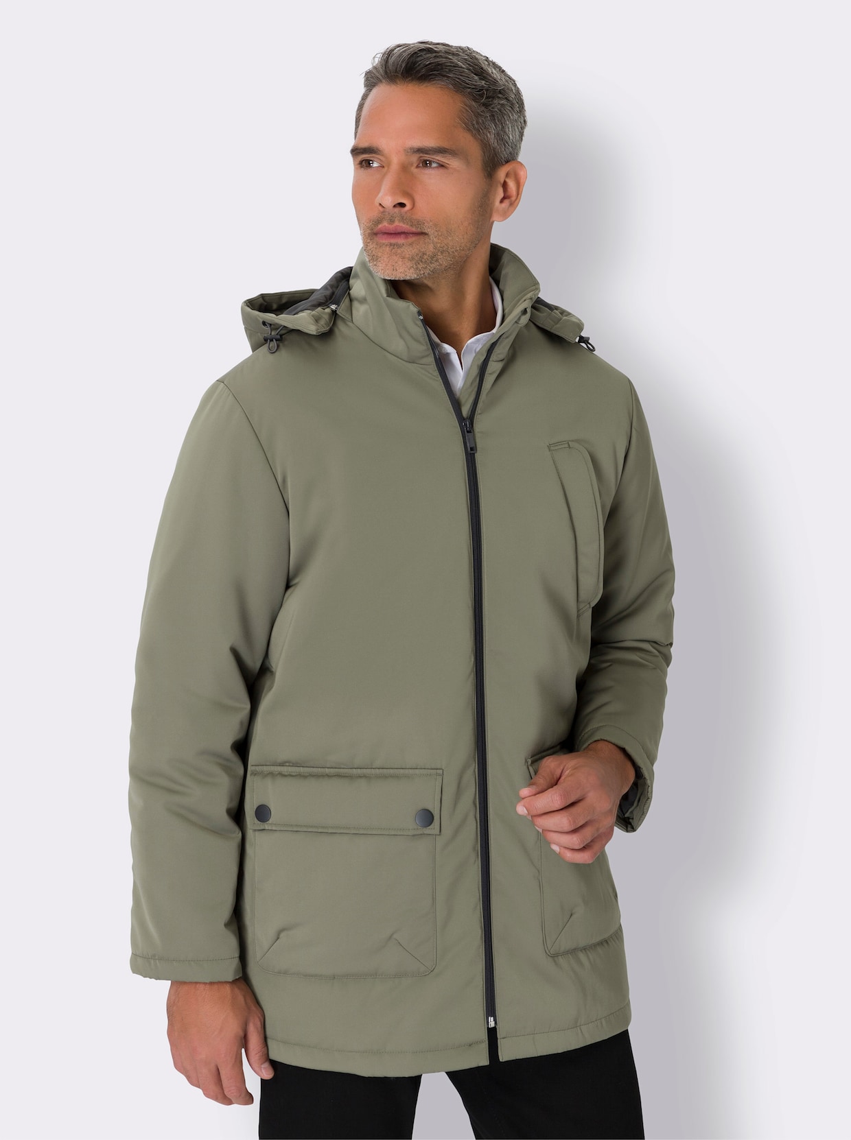 Jacka med huva - khaki