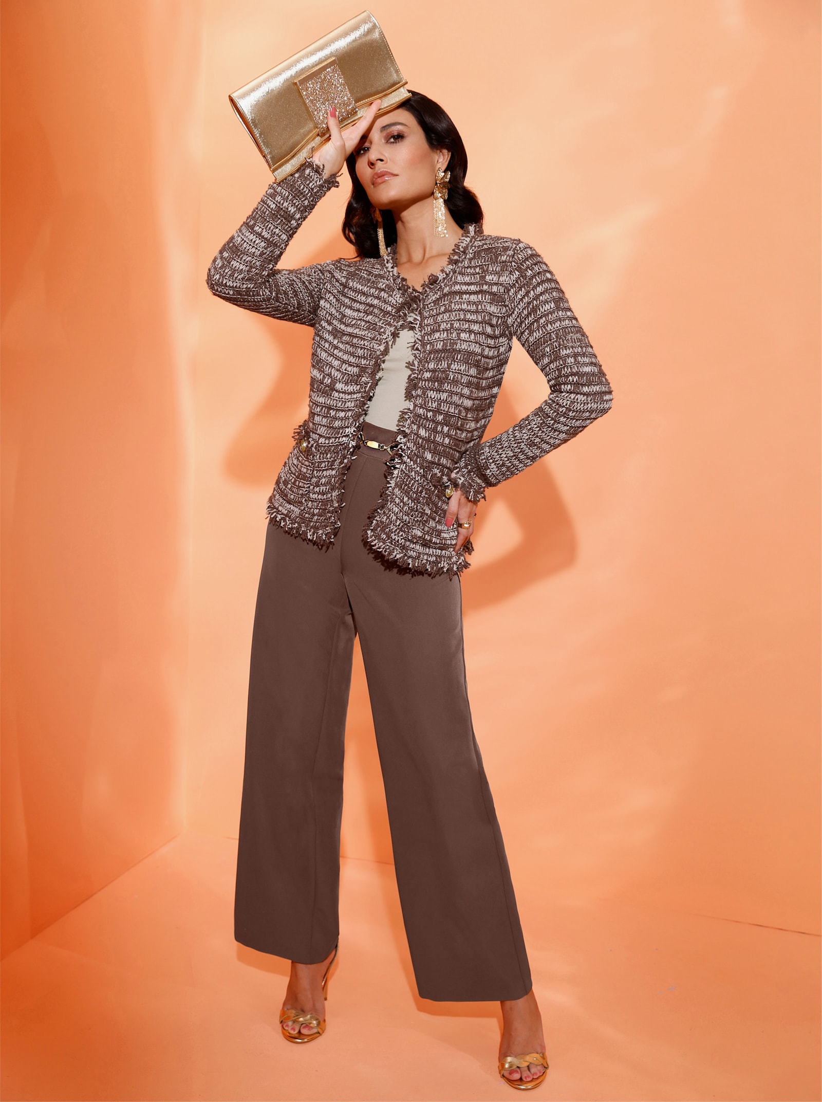 Marlene-Hose mit Dehnbund, pflegeleicht - schoko