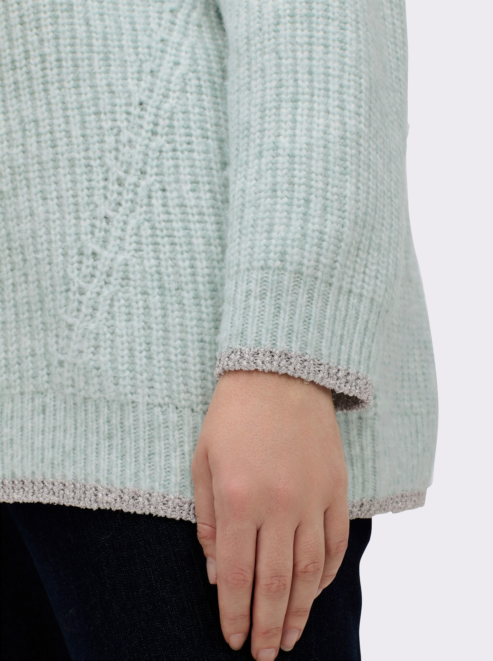 sheego Pullover van ribtricot - mint
