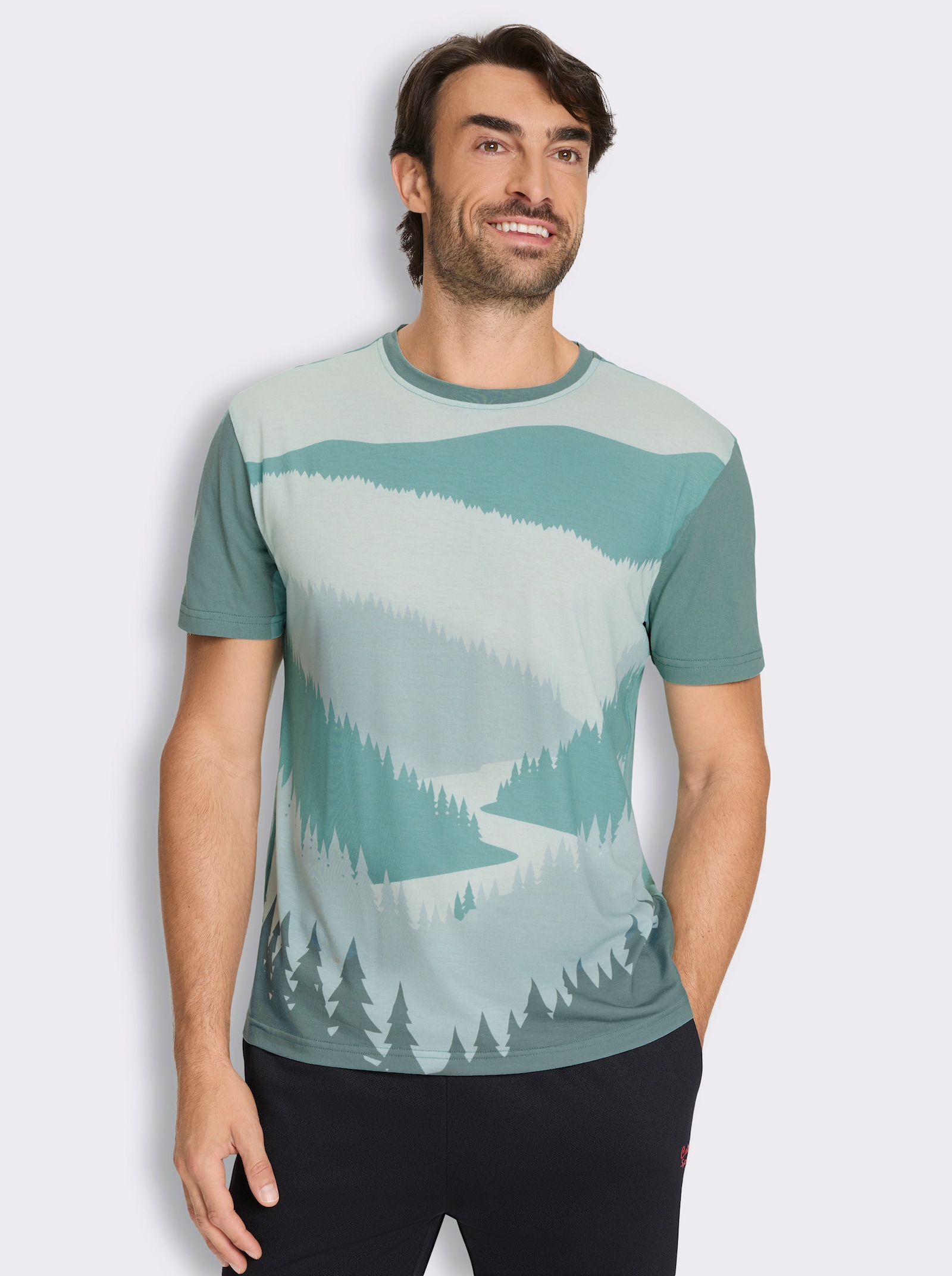 Catamaran Sports Funktionsshirt mit Druck vorne - salbei-bedruckt