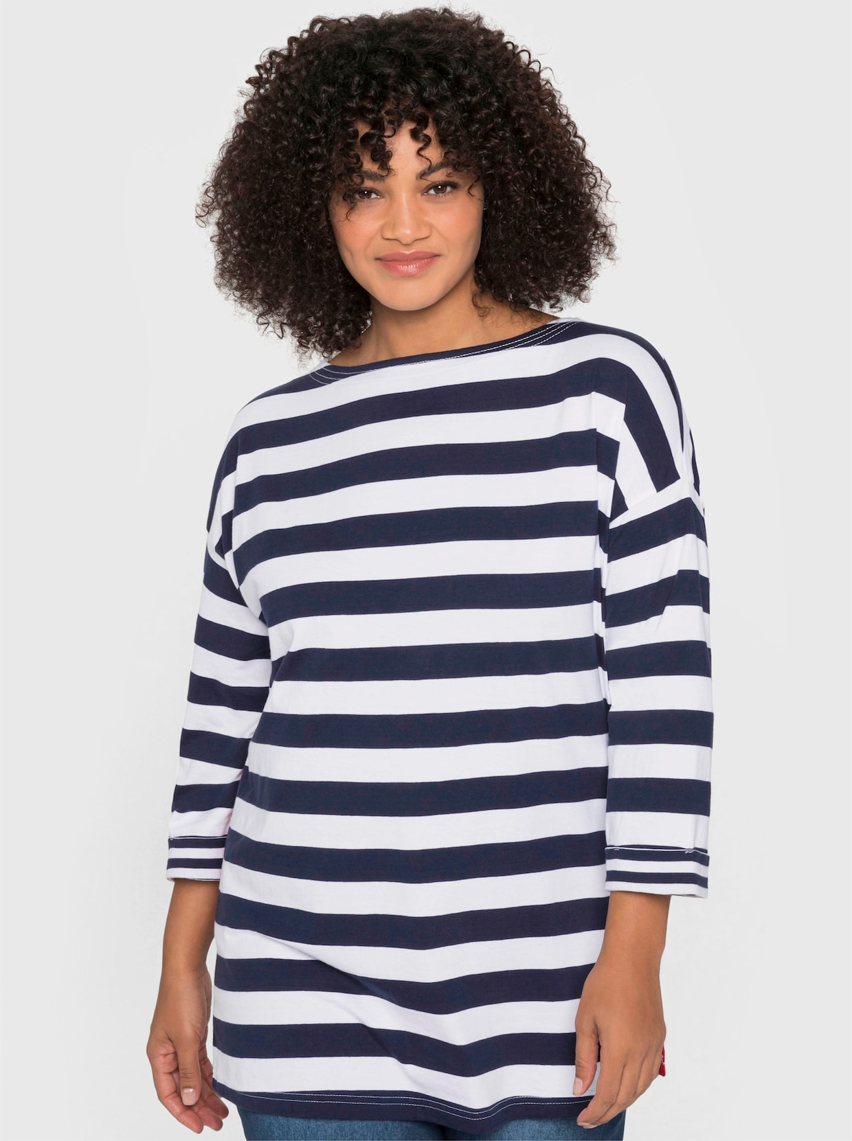 sheego Streepjesshirt - marine