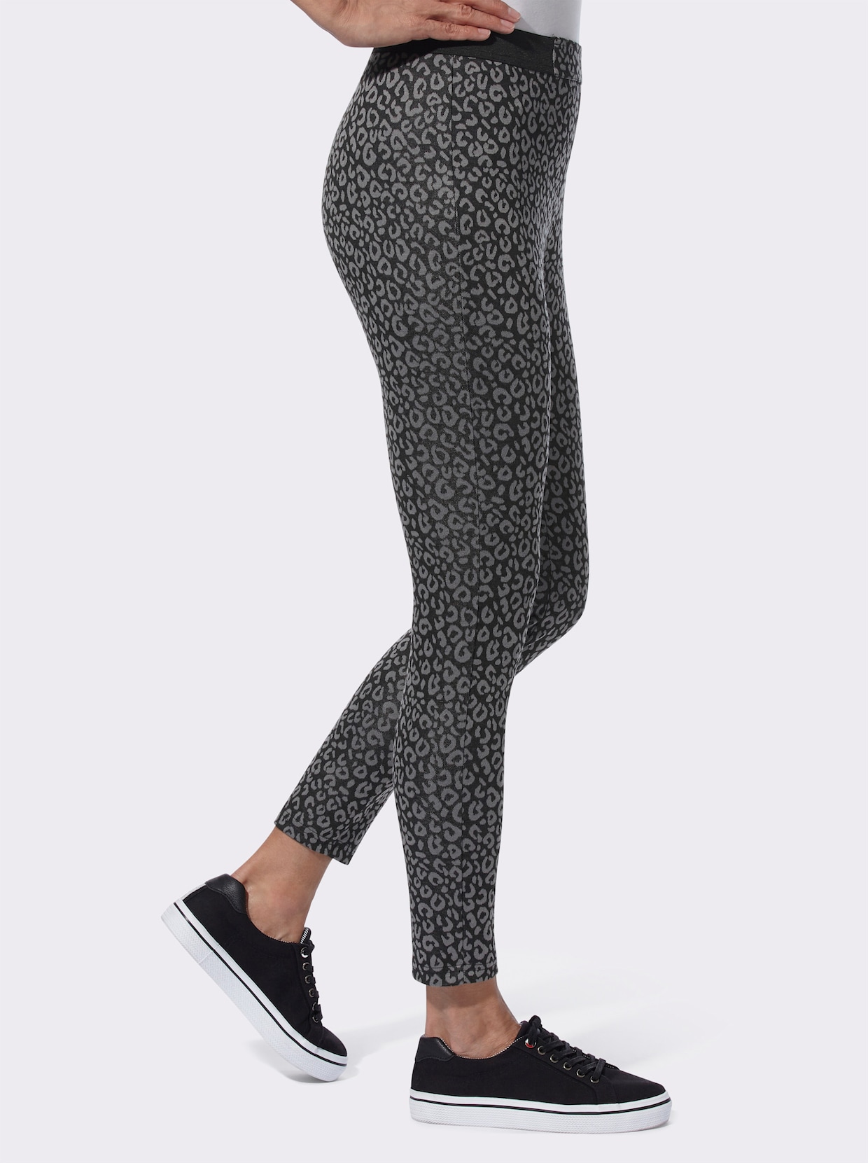 Legging - zwart/grijs geprint