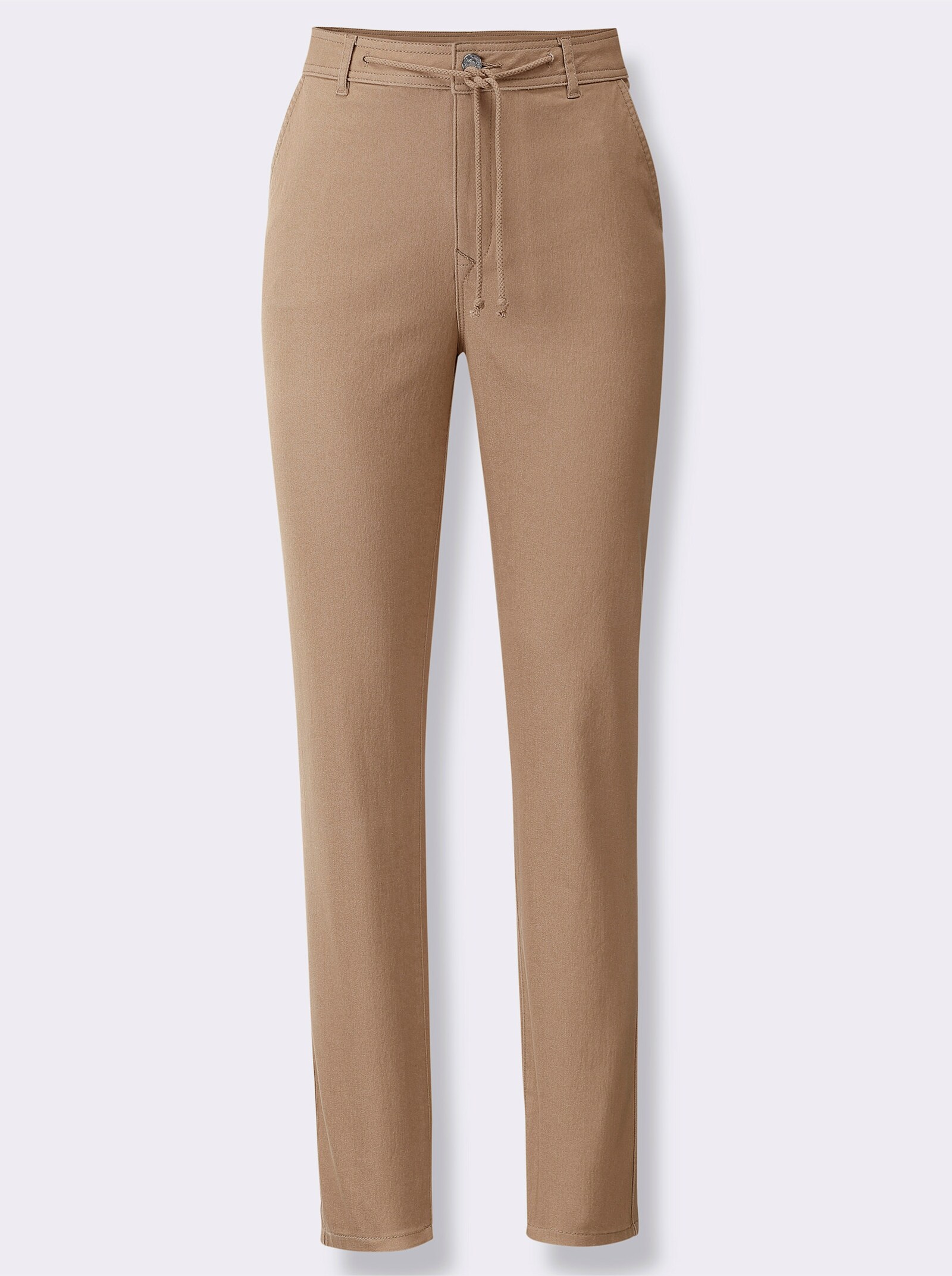 heine Stretch-Jeans mit Tunnelzug und Bindeband - camel