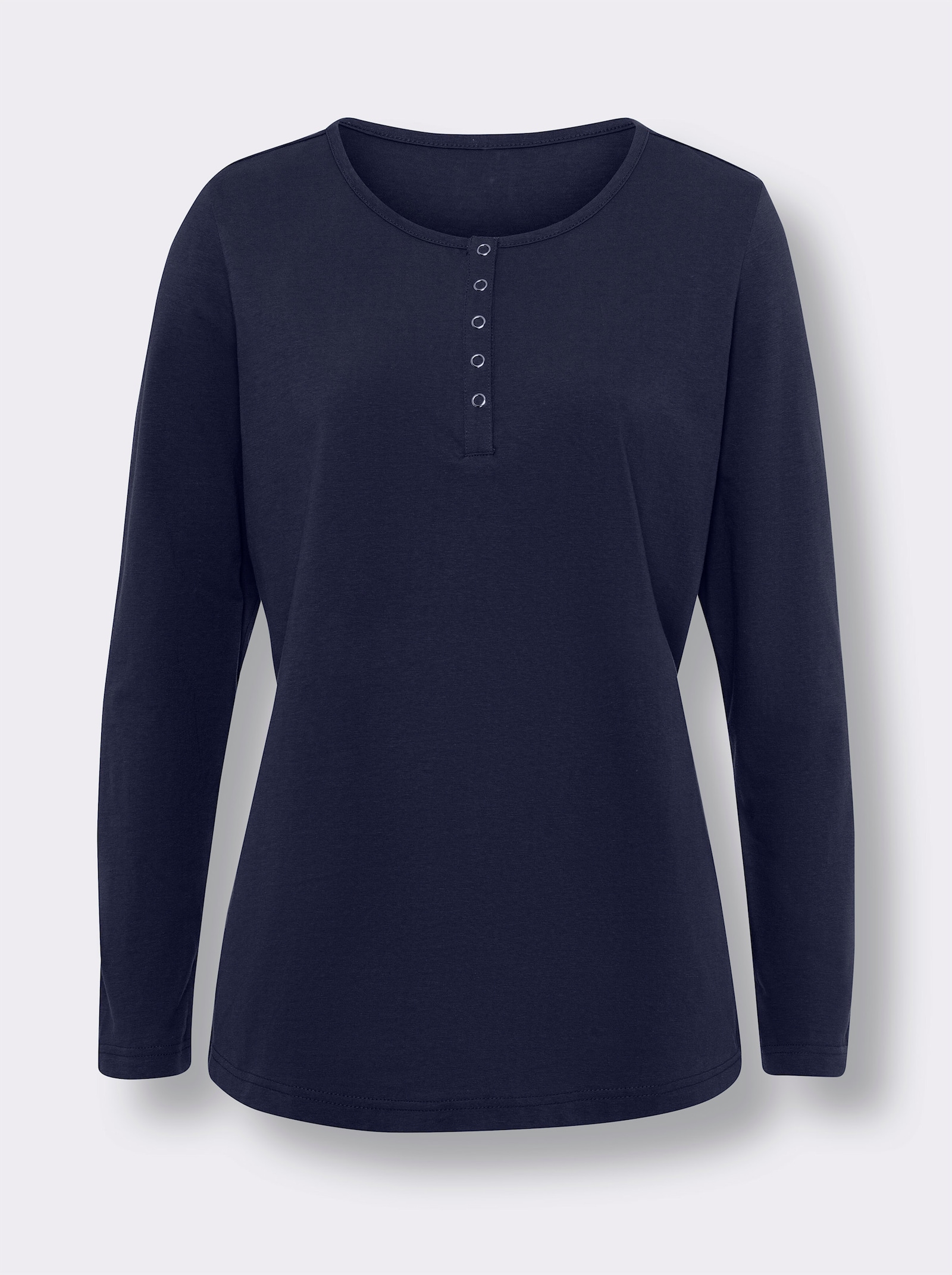 Shirt met lange mouwen en drukknopen - marine