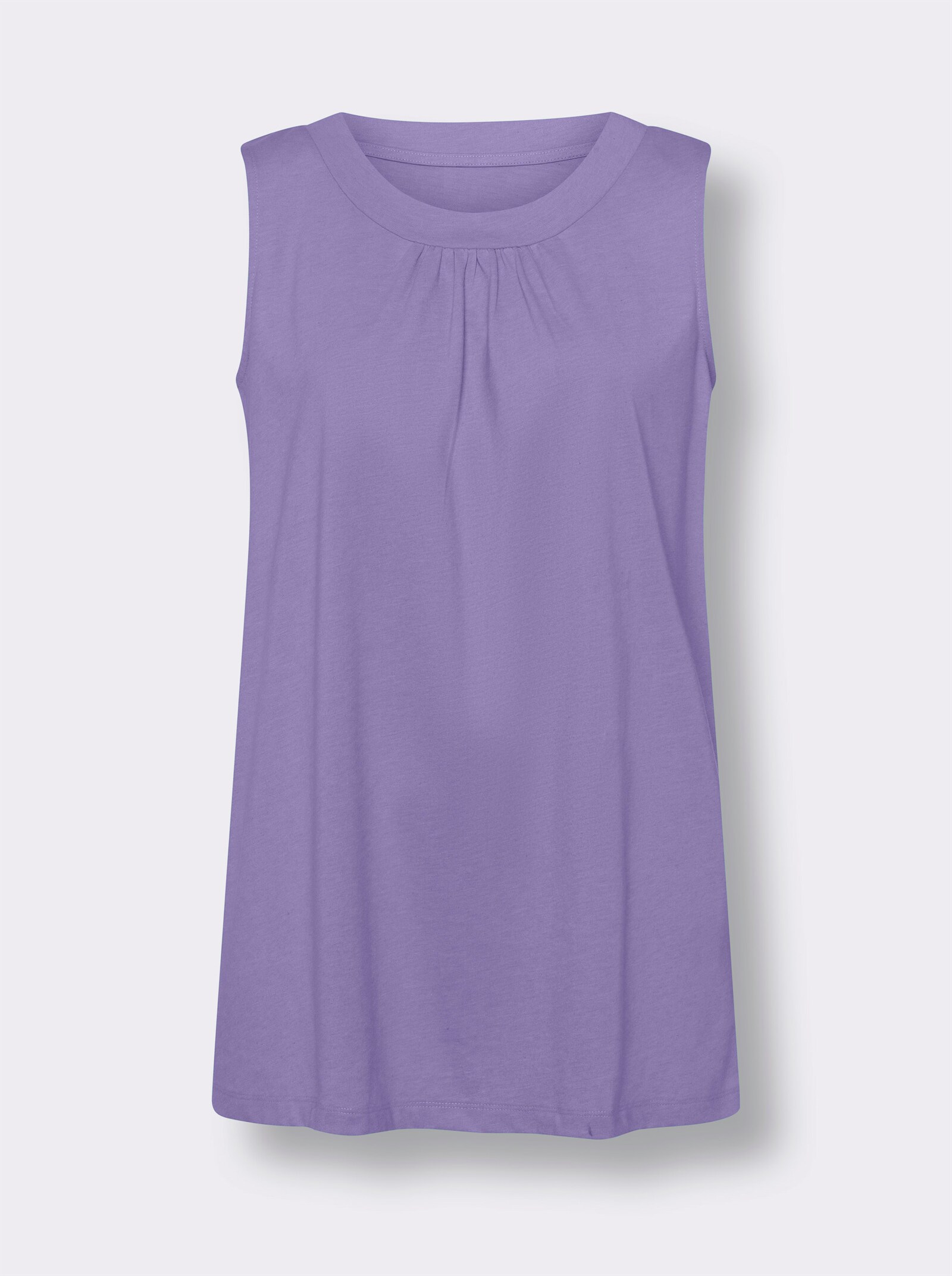 Dlouhý top rozšířeného střihu - levandulová-melír