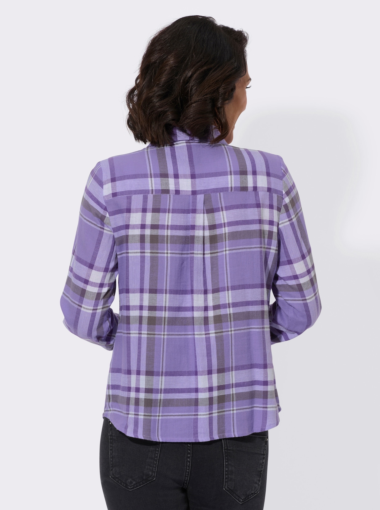 Flanellen blouse - lila/lavendel geruit