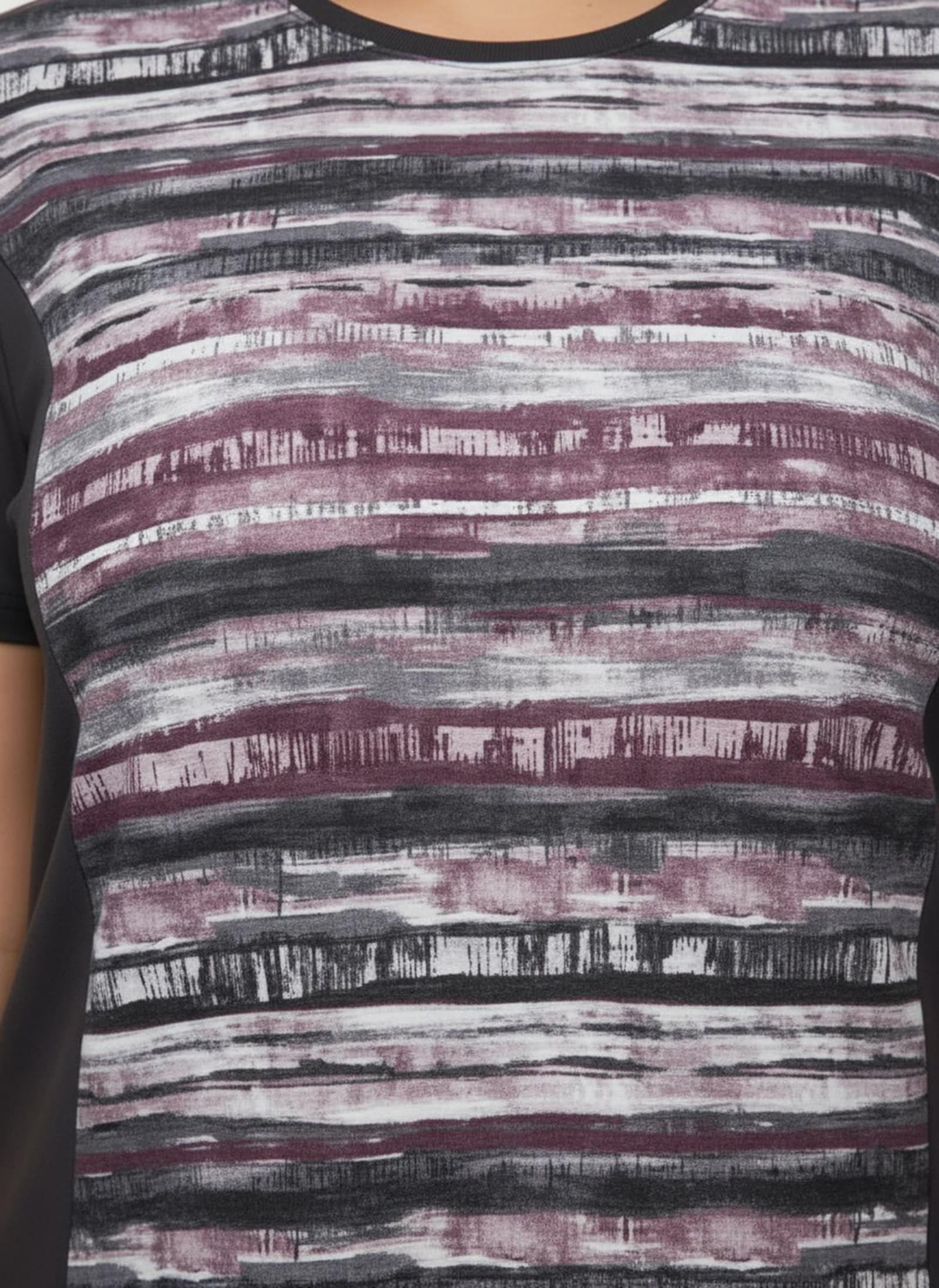 Funktionsshirt atmungsaktiv und schnell trocknend - schwarz-hortensie-bedruckt