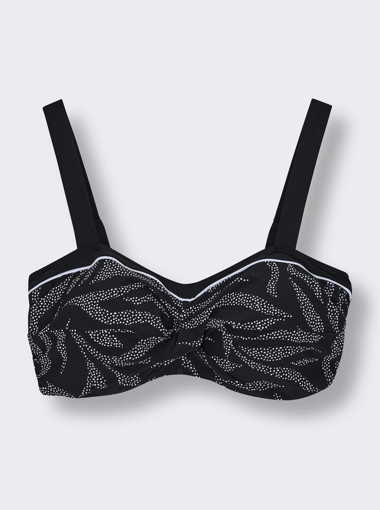 sheego Bikini-Oberteil in Wickeloptik - schwarz-weiß-bedruckt