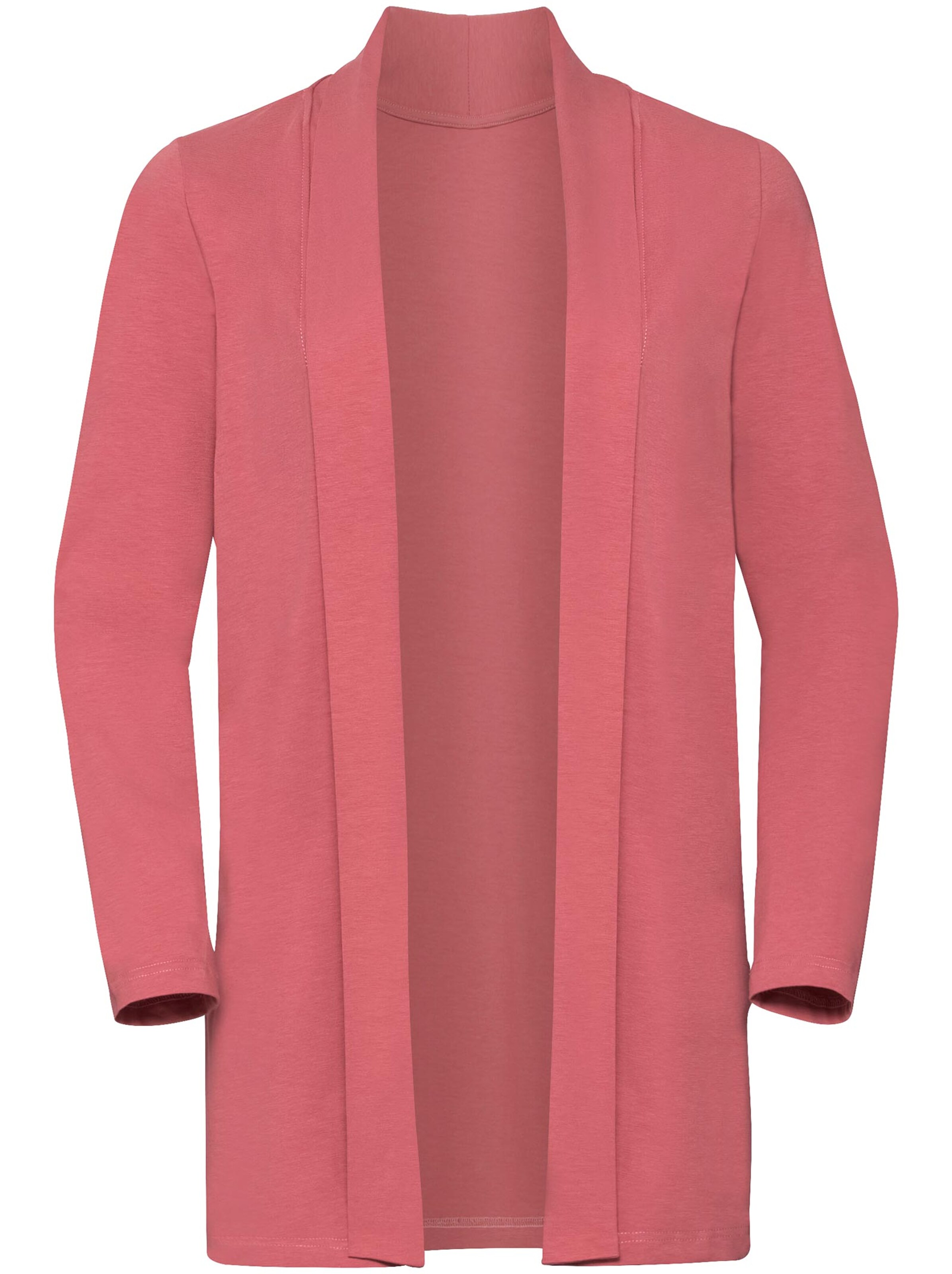 Long-Shirtjacke - korallenrot