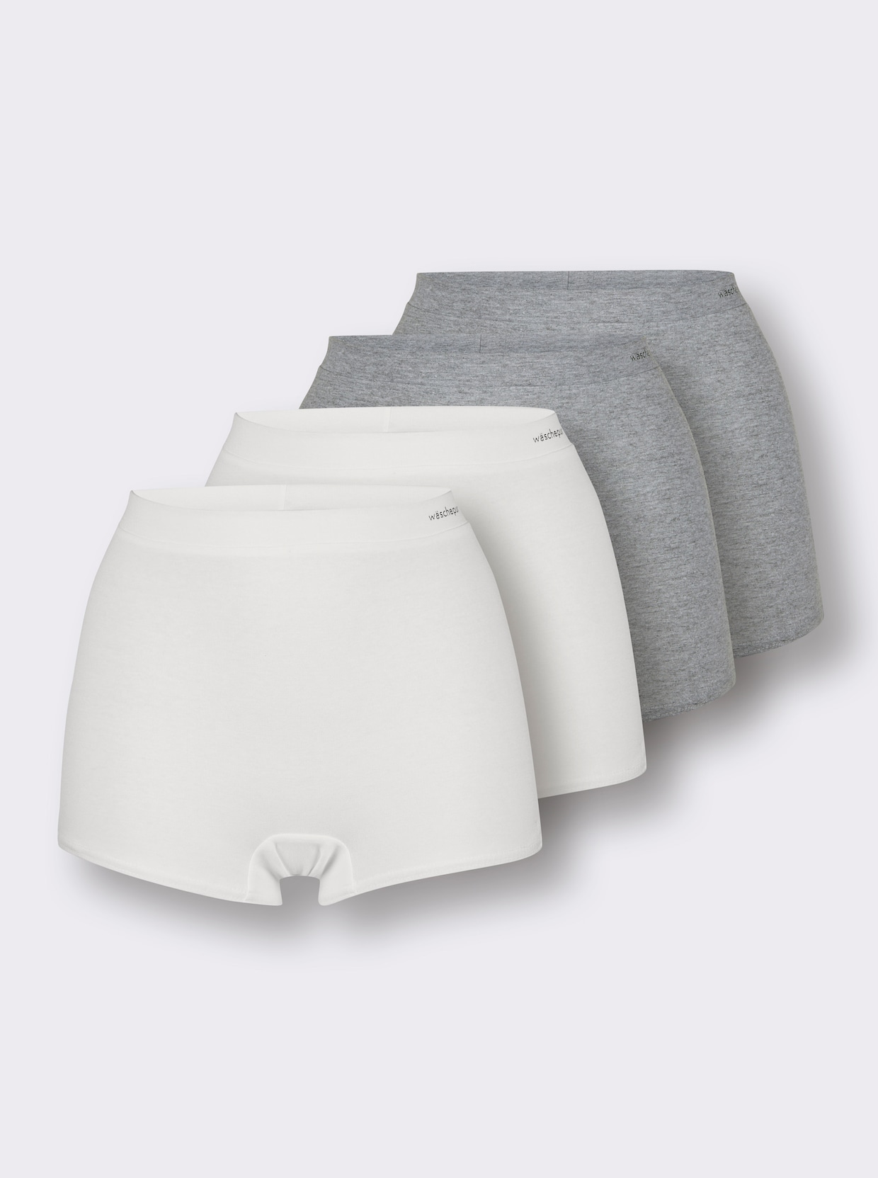 wäschepur Panty - 2x weiss + 2x grau-meliert