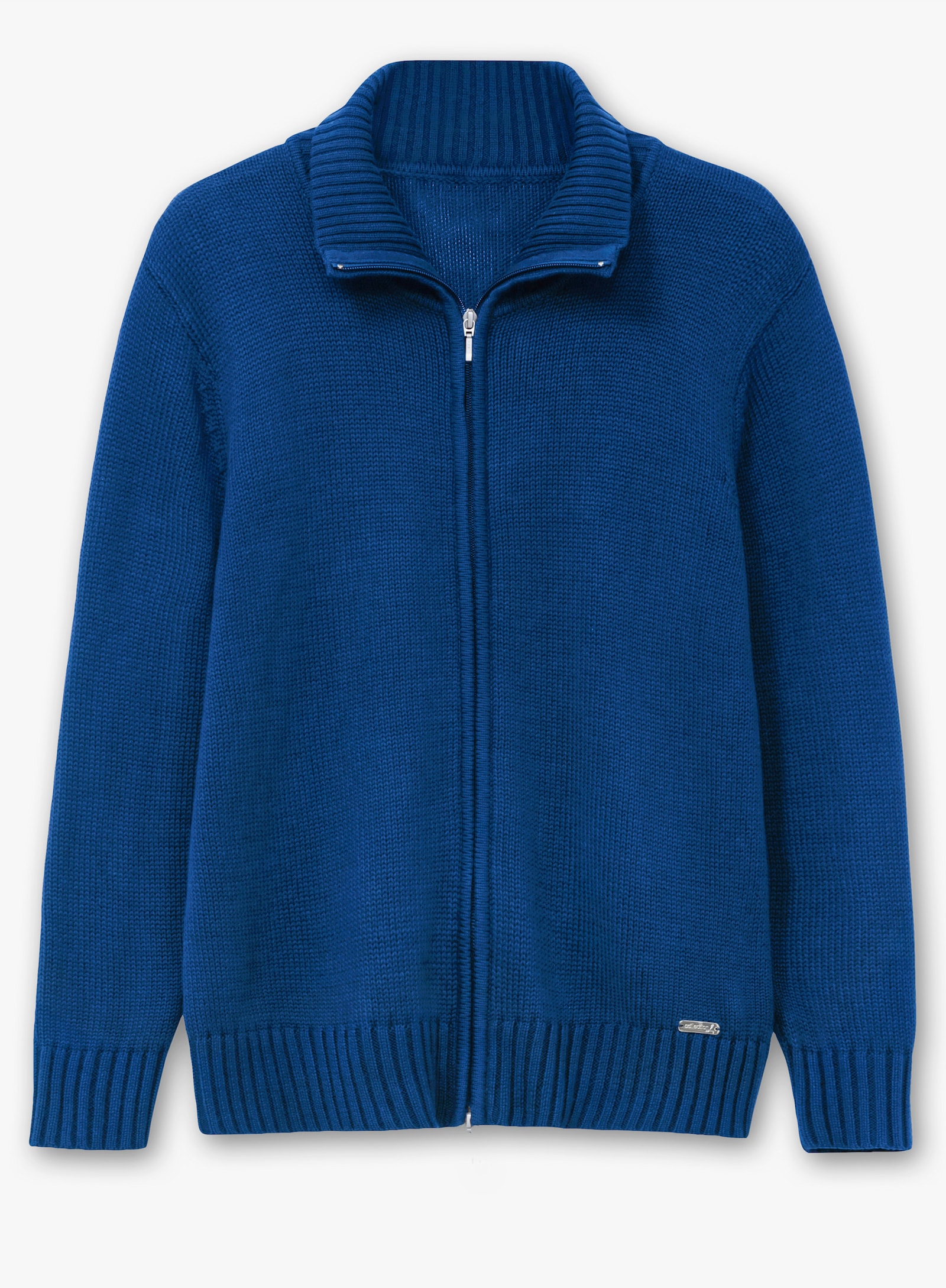 Strickjacke mit 2-Wege-Reißverschluss - royalblau