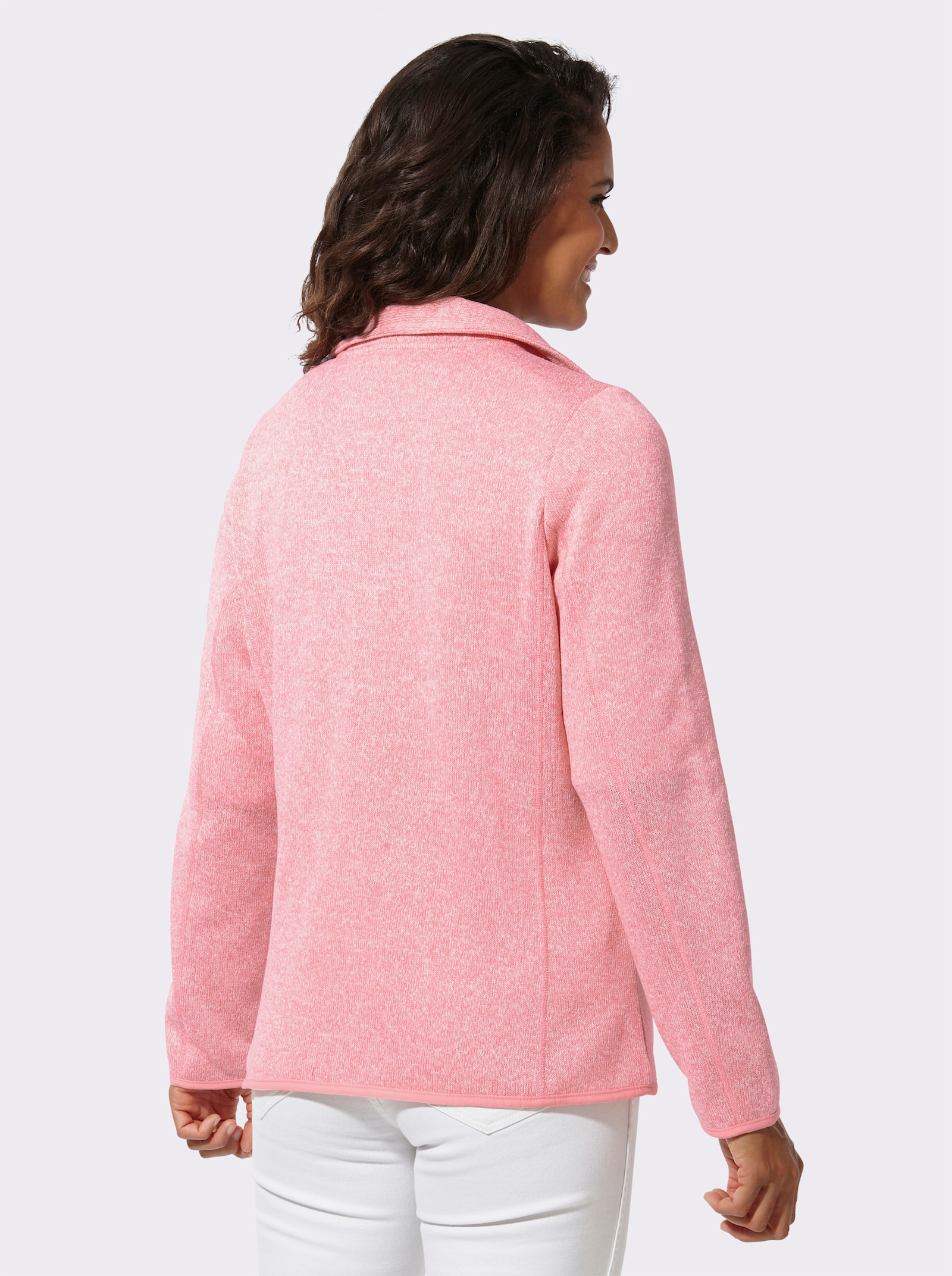Fleecejacke mit durchgehendem Reißverschluss - flamingo-ecru-meliert