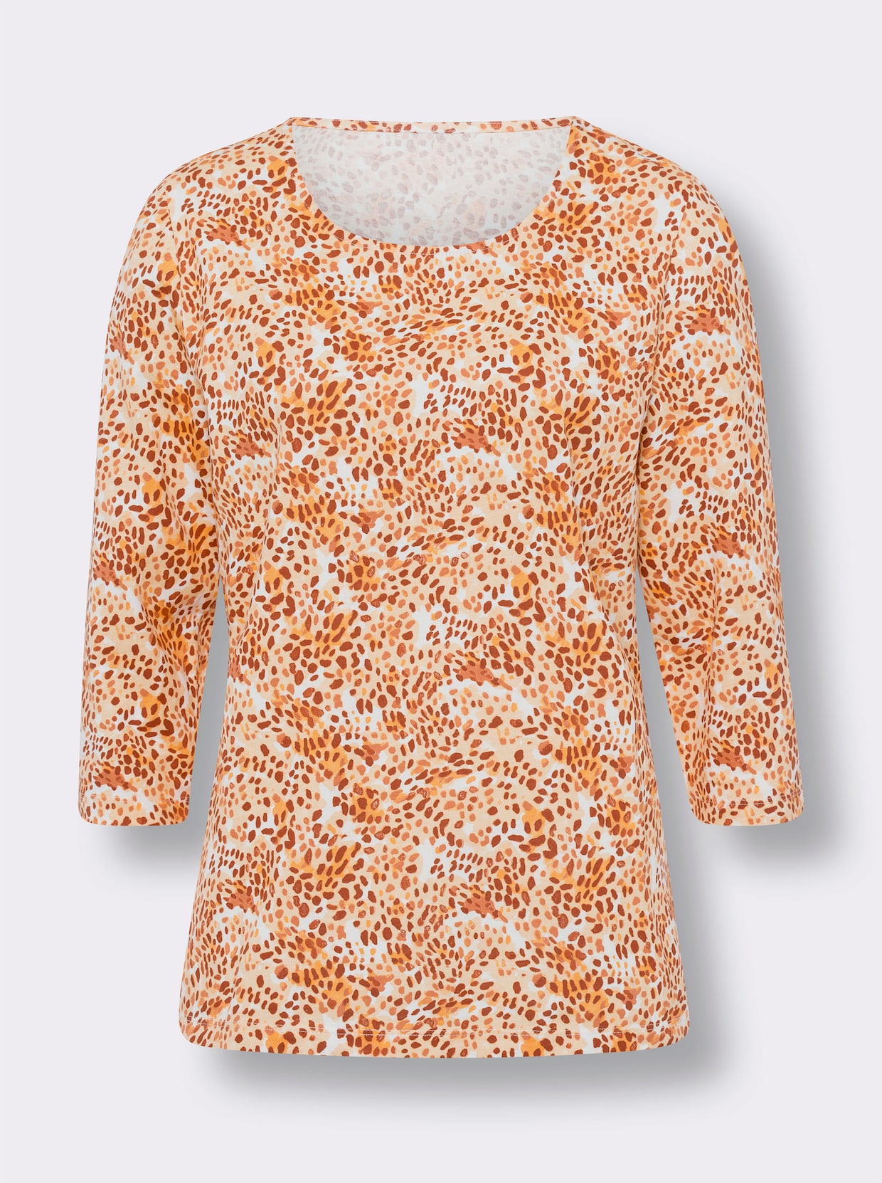 Shirt met 3/4-mouw - ecru/papaja bedrukt