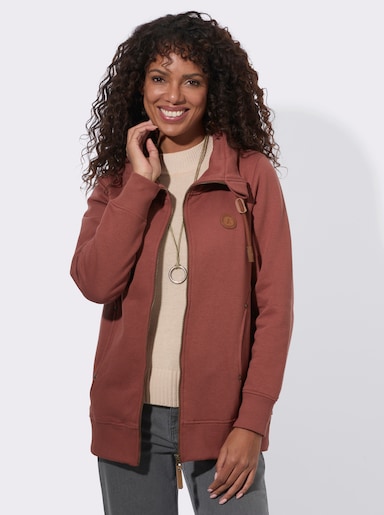  Shirtjacke mit Reißverschluss - rotbraun