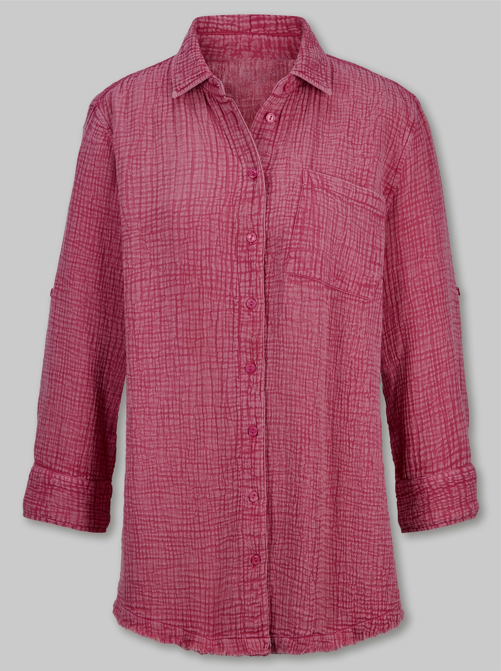 heine Baumwollbluse aus Musselin - fuchsia