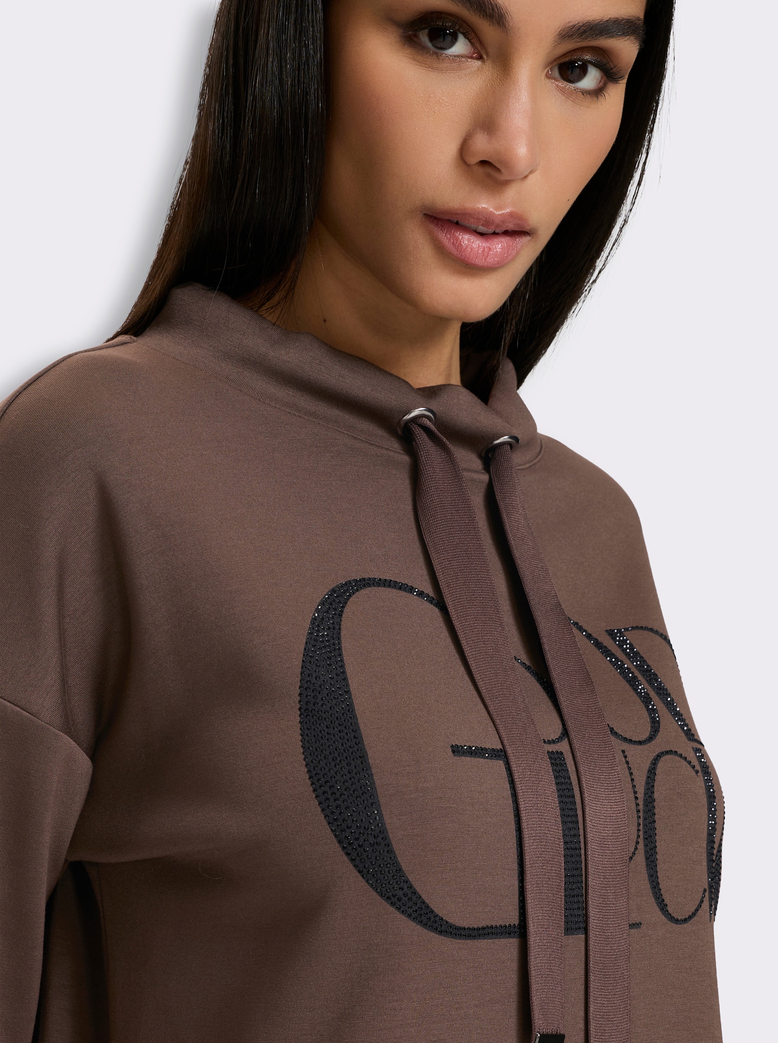 heine Sweatshirt mit Lettering-Print - schoko