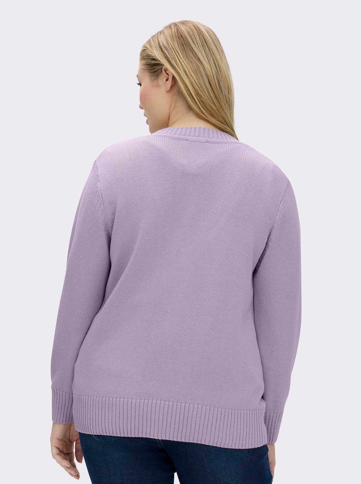 Strickjacke mit farblich abgestimmten Knöpfen - flieder