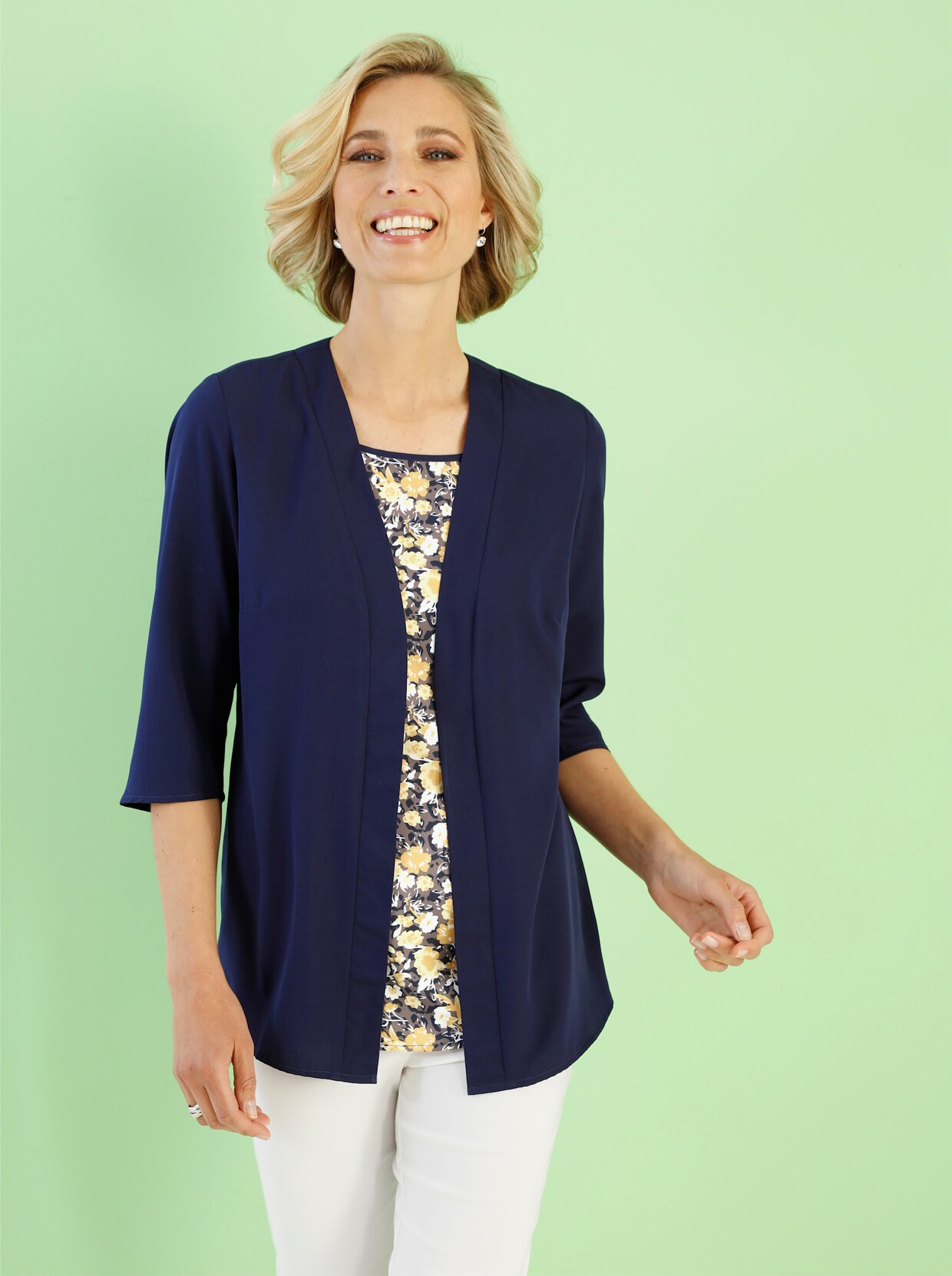 Comfortabele blouse - nachtblauw