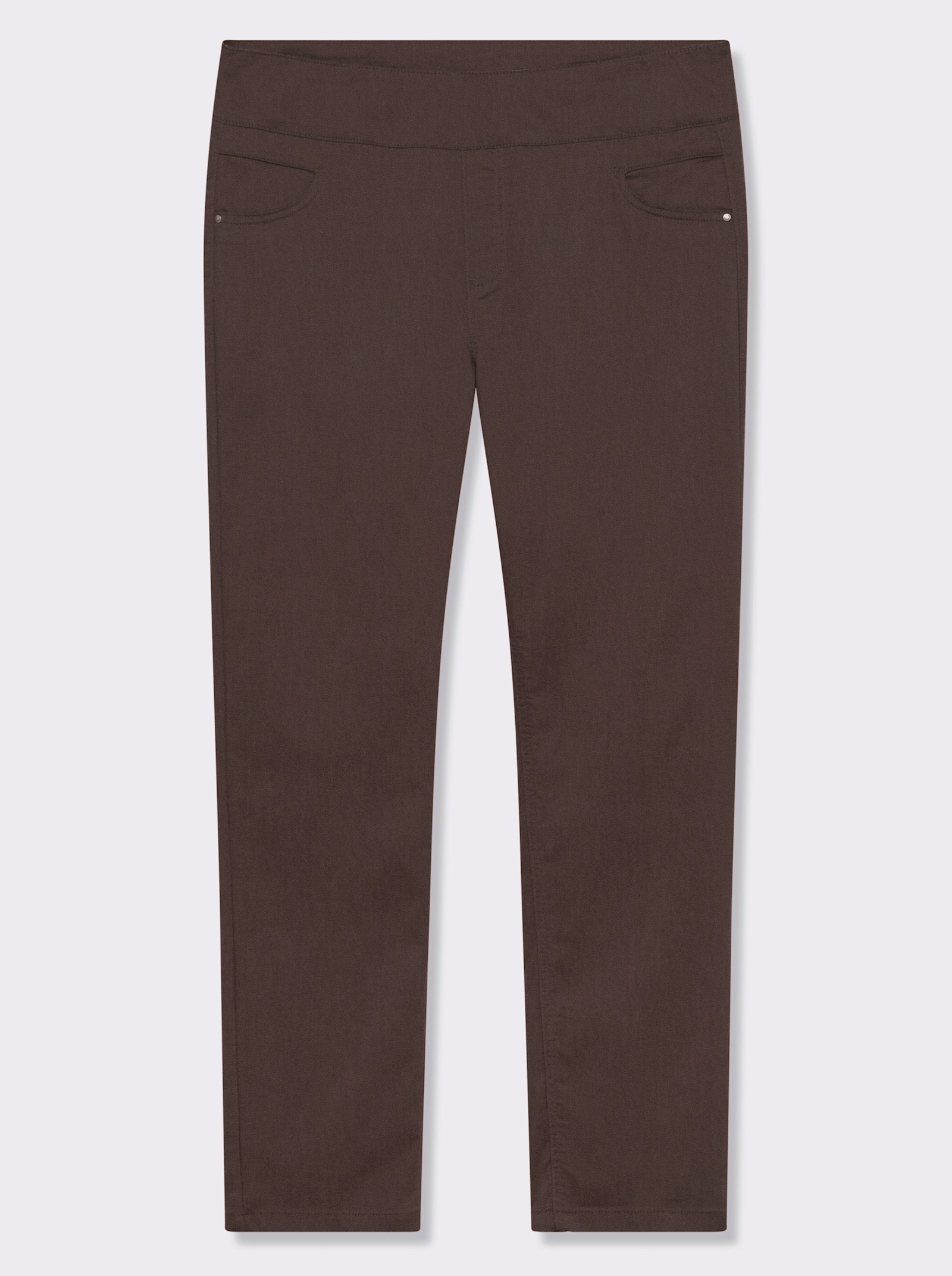 Schlupfhose mit hohem Dehnbund - schoko