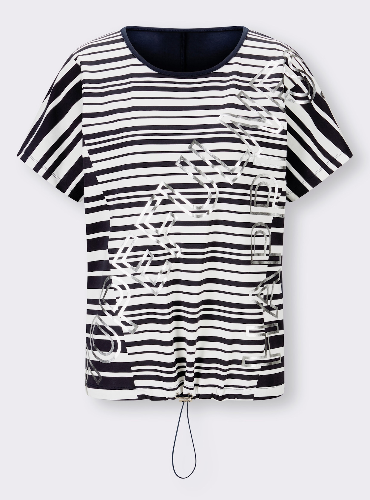 heine T-shirt - marine/ecru geprint