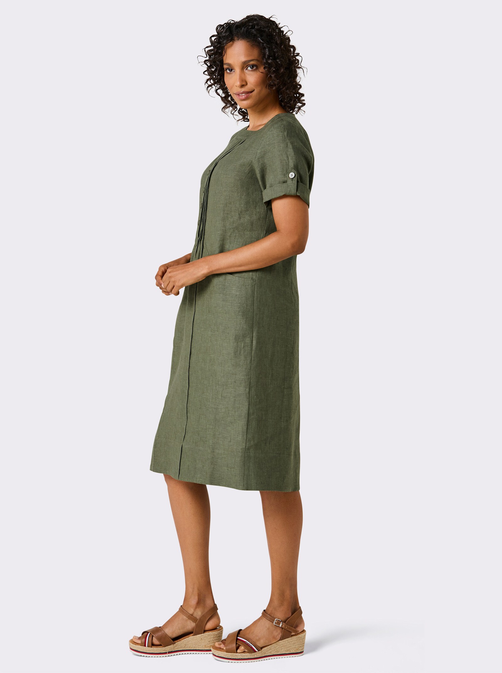 CREATION L PREMIUM Sommerkleid - khaki-meliert
