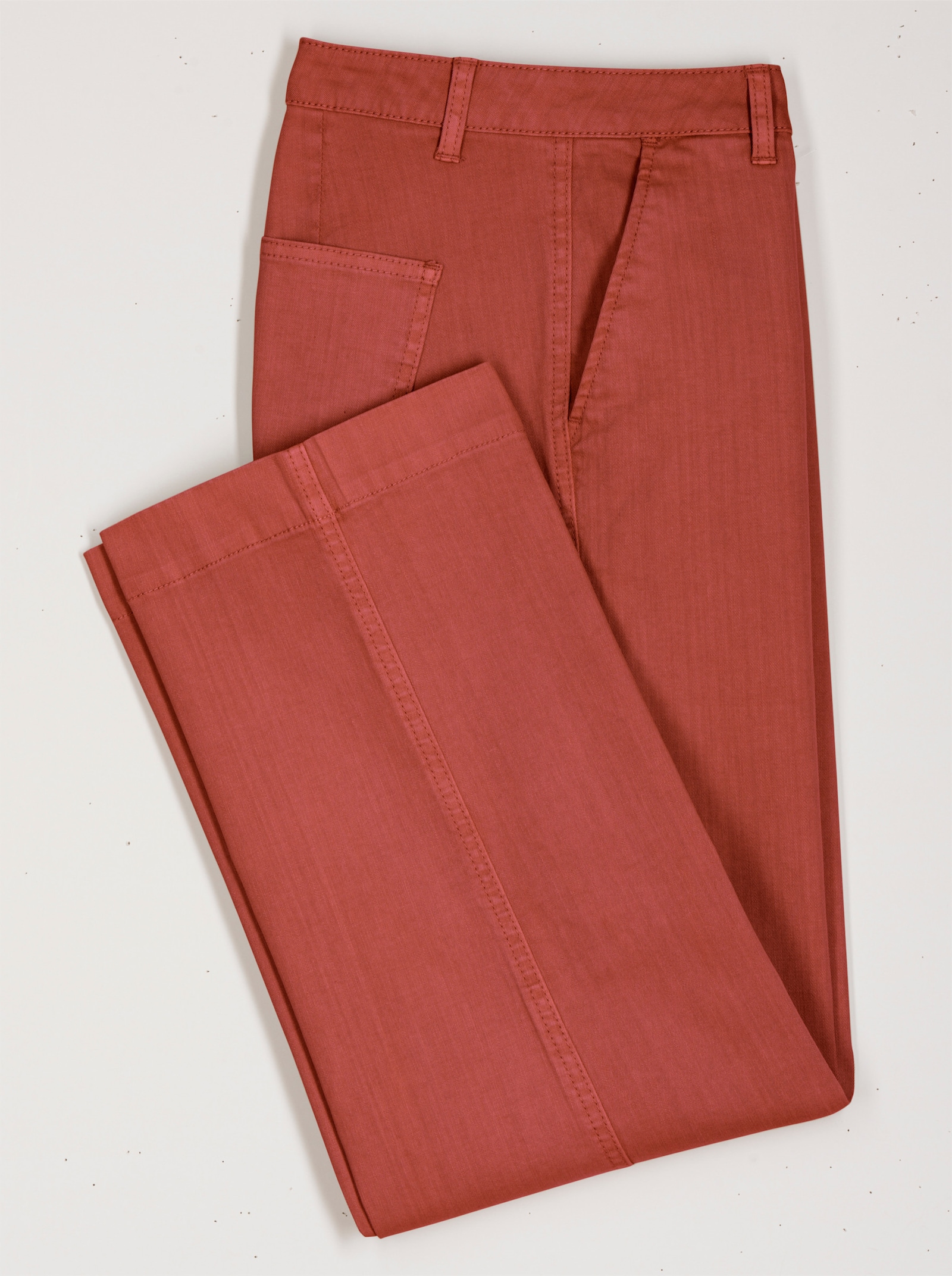 Culotte met opgestikte zakken achter - roestrood