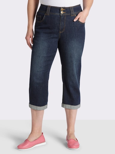 sheego Jean 3/4 pour les cuisses fortes - bleu foncé