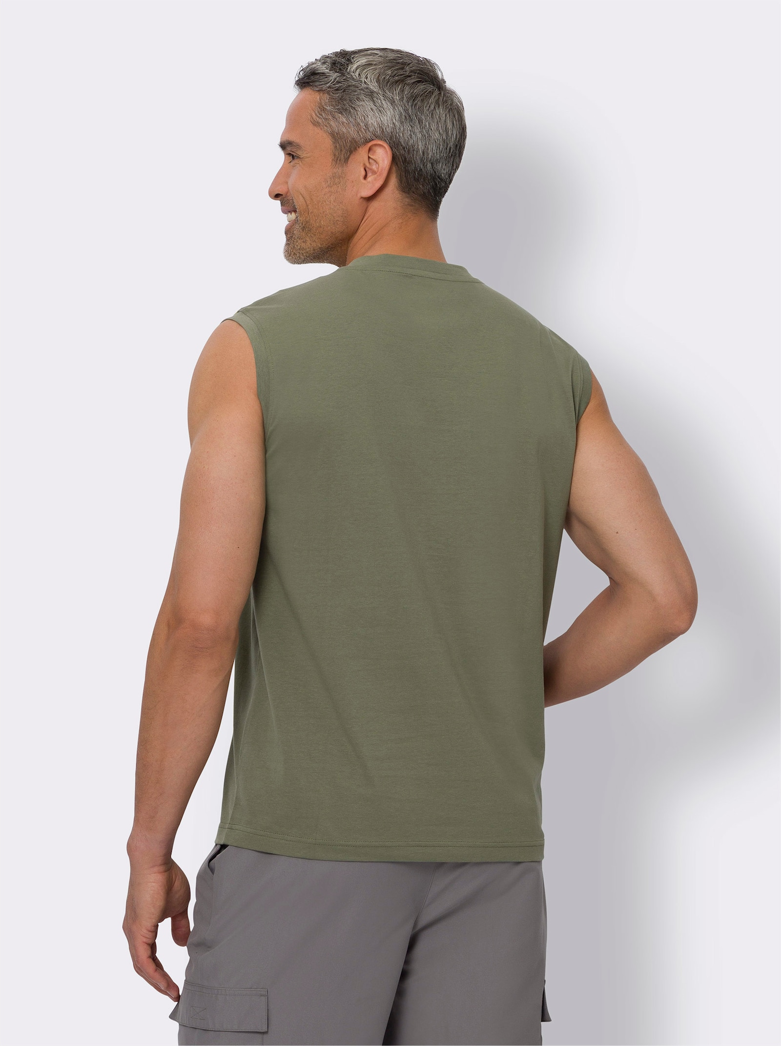 Achselshirt mit grafischem Druck - khaki