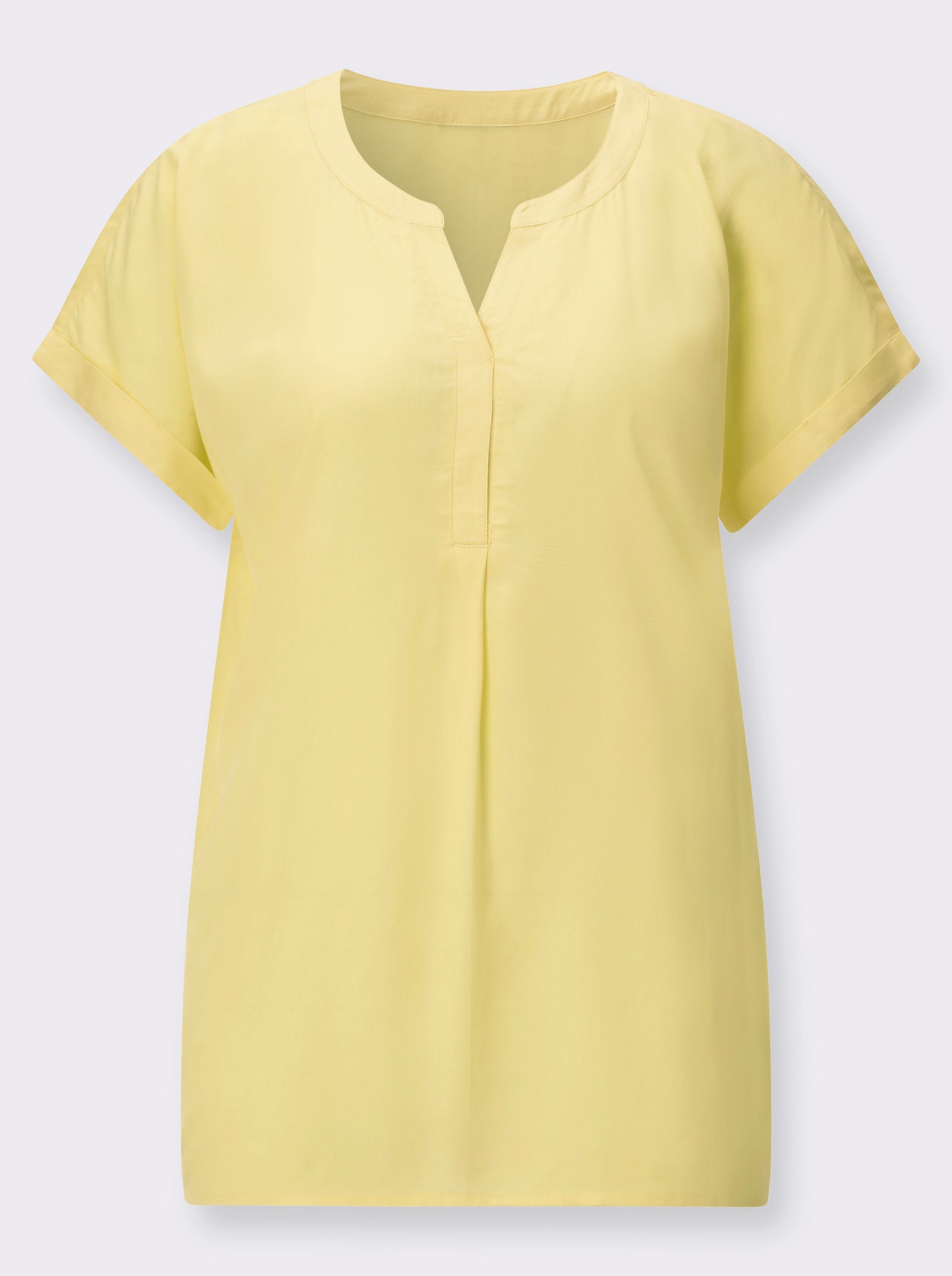 Schlupfbluse aus reiner Viskose - zitrone