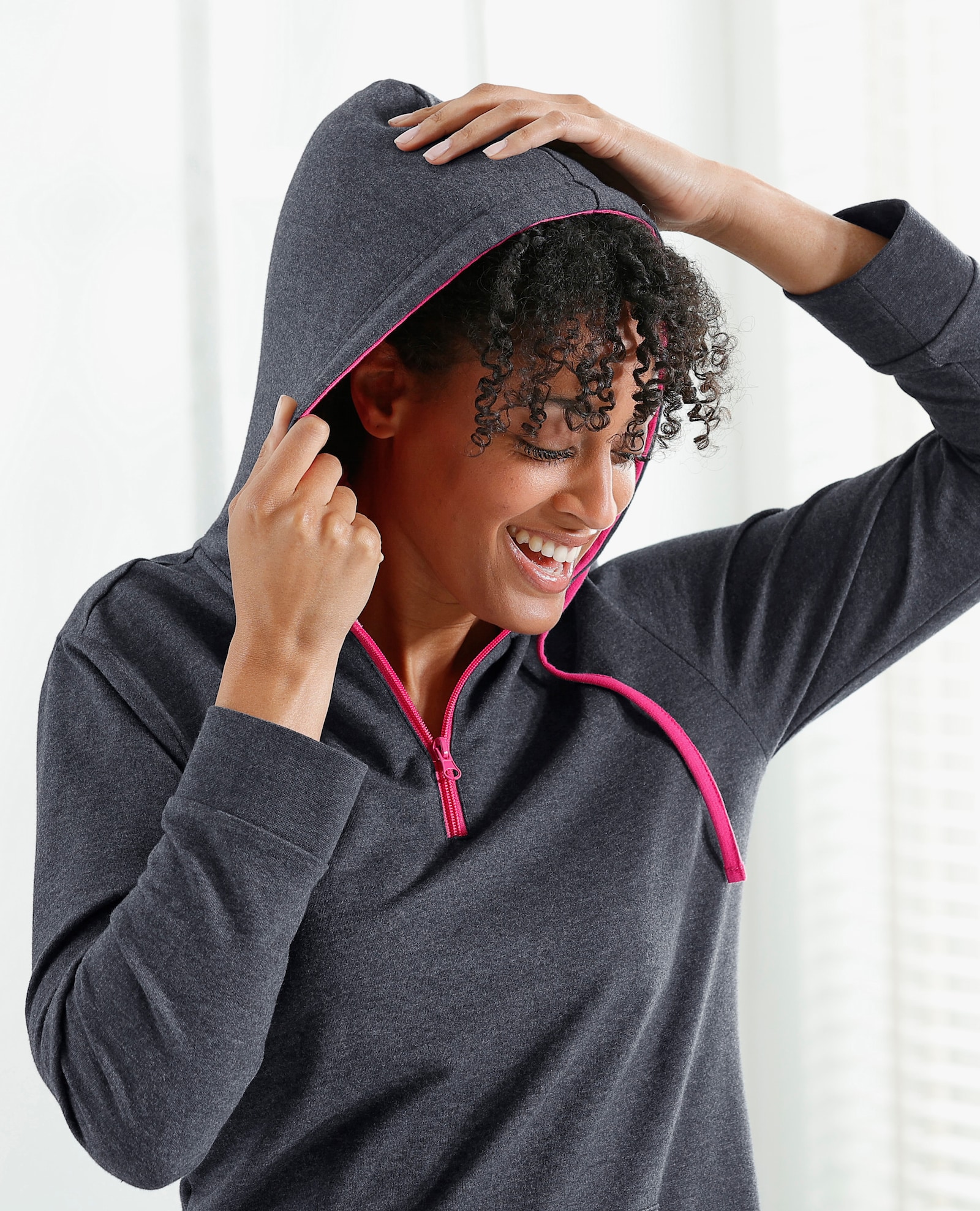 feel good Longshirt - marine-meliert-fuchsia