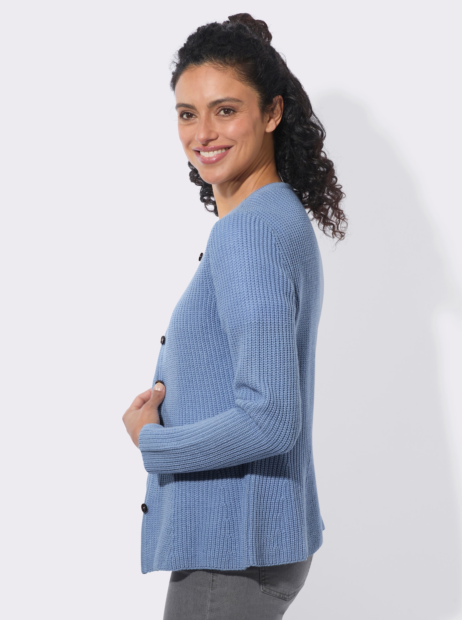 Strickjacke in weicher Qualität - bleu