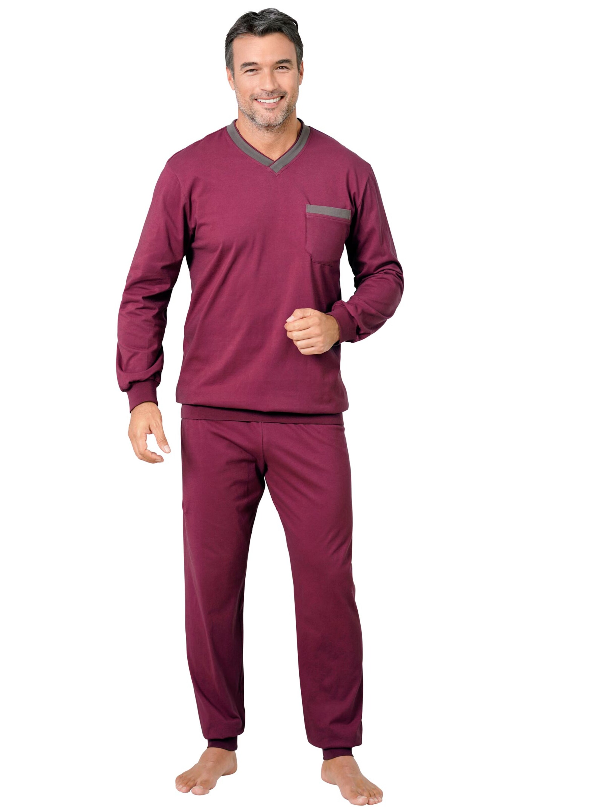 KINGsCLUB Schlafanzüge - bordeaux + taupe
